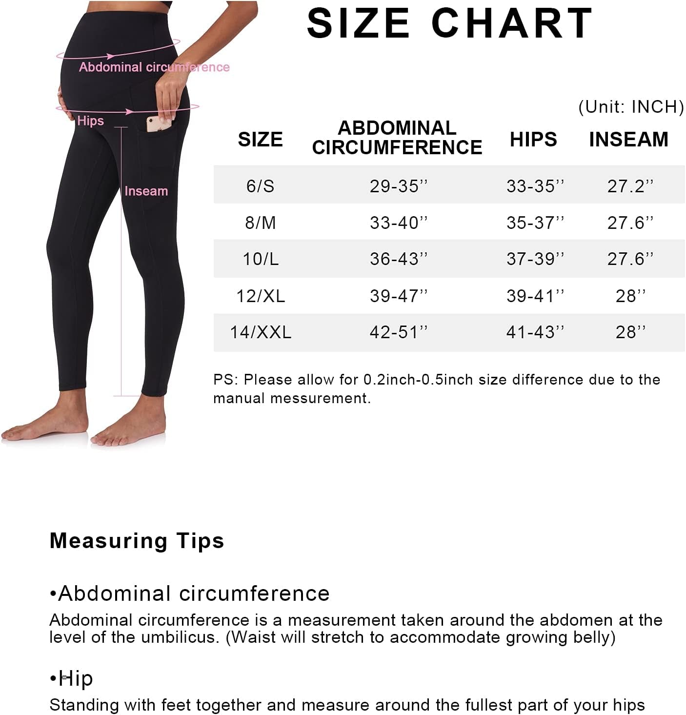 Women'S Maternity Fleece Lined Leggings over the Belly Pregnancy Winter Warm Yoga Workout Active Pants with Pockets