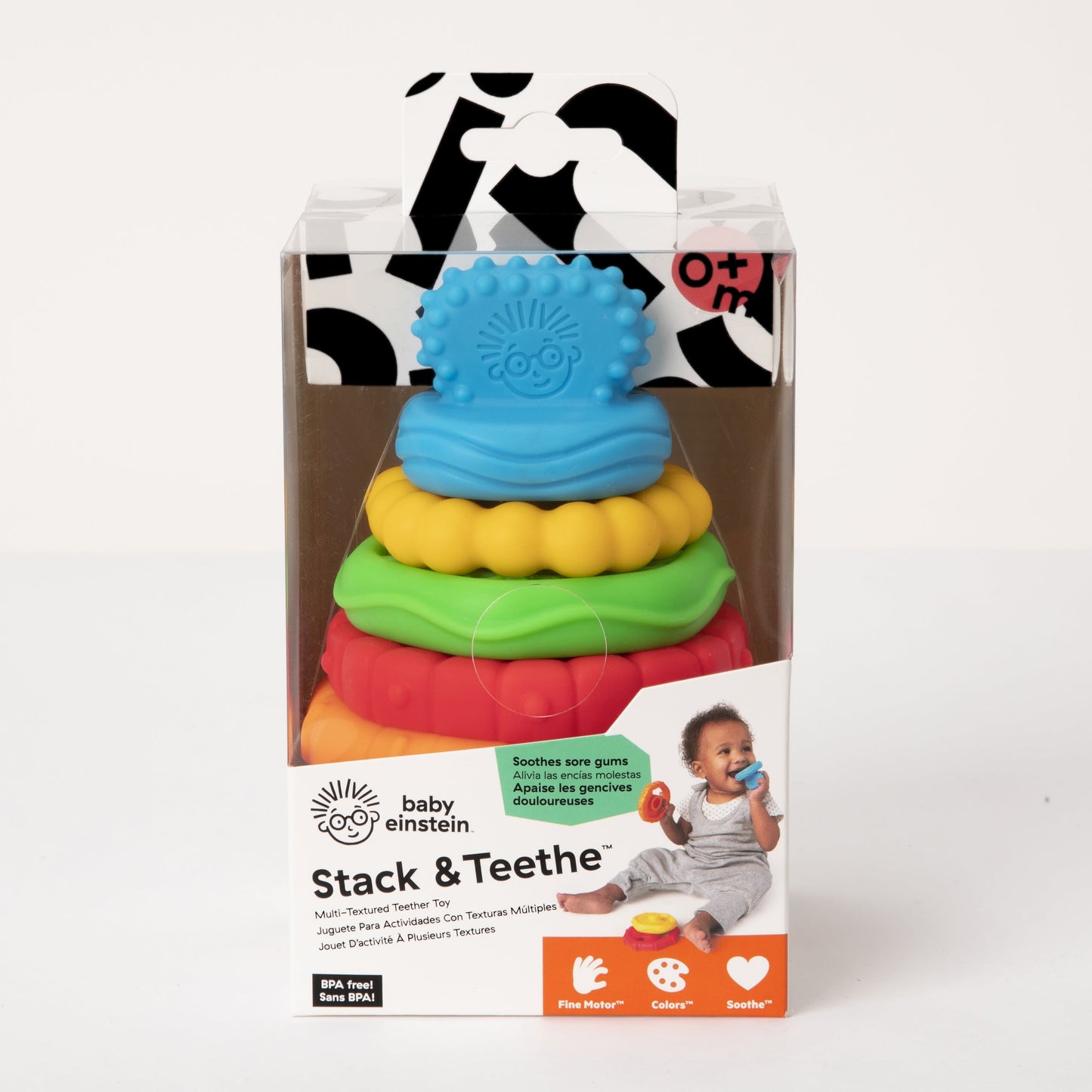 Stack & Teethe Multi-Textured Easy-To-Grasp 5-Piece Teether Toy Set, Ages 3 Months +