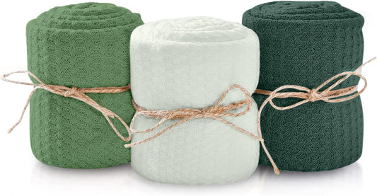 Newborn Photography Wraps, 3-Pack - 16" X 64" Soft Knit Baby Wrap Receiving Blankets - Newborn Photography Props Baby Blankets - Gender Neutral Baby Essentials (Green)