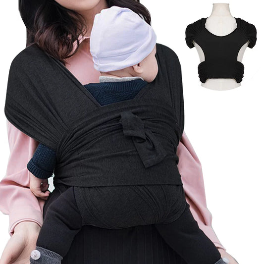 Baby Wrap Carrier for Newborn Stretchy Front and Hip Baby Sling Perfect for Infant to 35 Lbs Toddlers Black