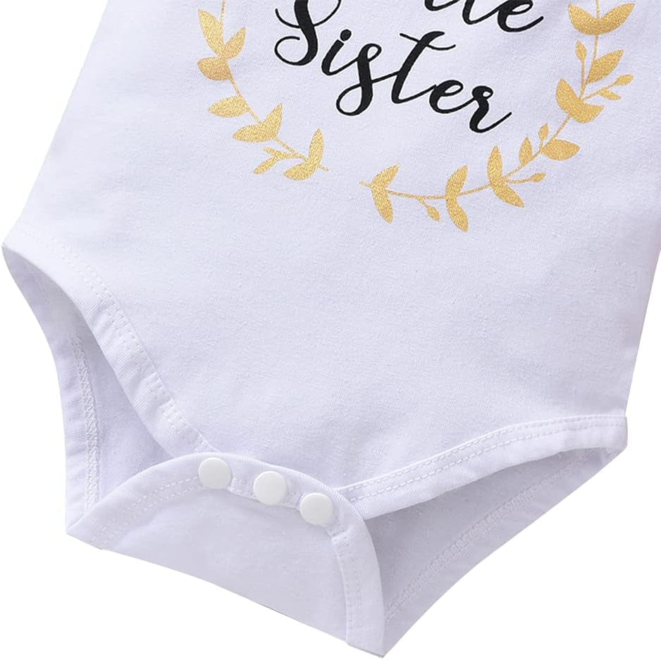 3PCS Baby Girl Clothes Infant Romper Short Sleeve Tops and Floral Pants Outfit Set with Headband White