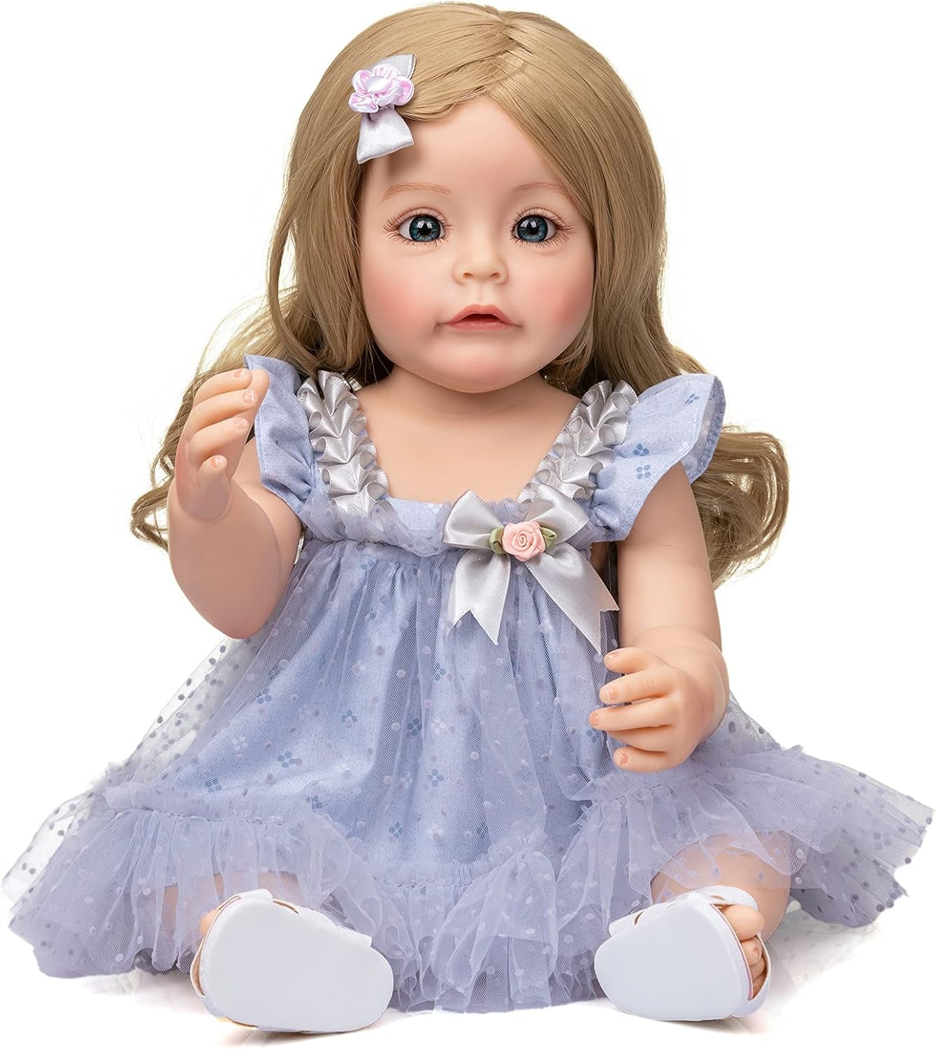 Reborn Baby Dolls 22 Inch Silicone Full Body Realistic Reborn Toddler Dolls,Waterproof Bath Girls Doll for Children Toddler Gift Set