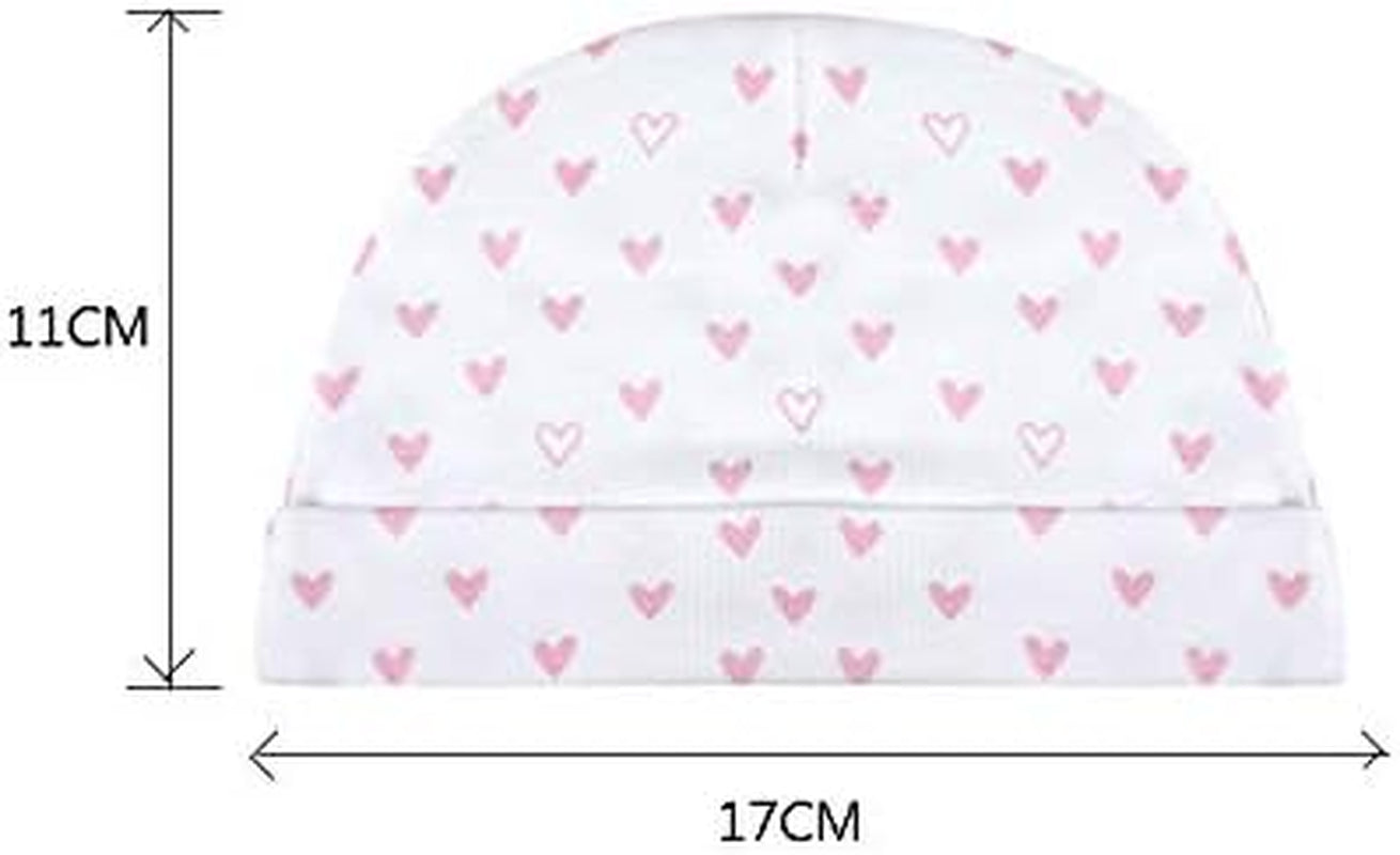 Caps Hospital Baby Girl Hats 0-6 Months Sunny Unisex Hats 5-Pack for Baby Boy and Girl Pink