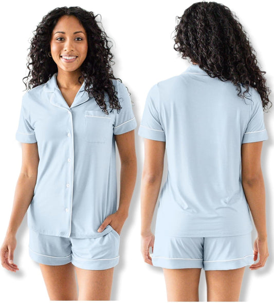 Clea Classic Short Sleeve Maternity & Nursing Pajama Set