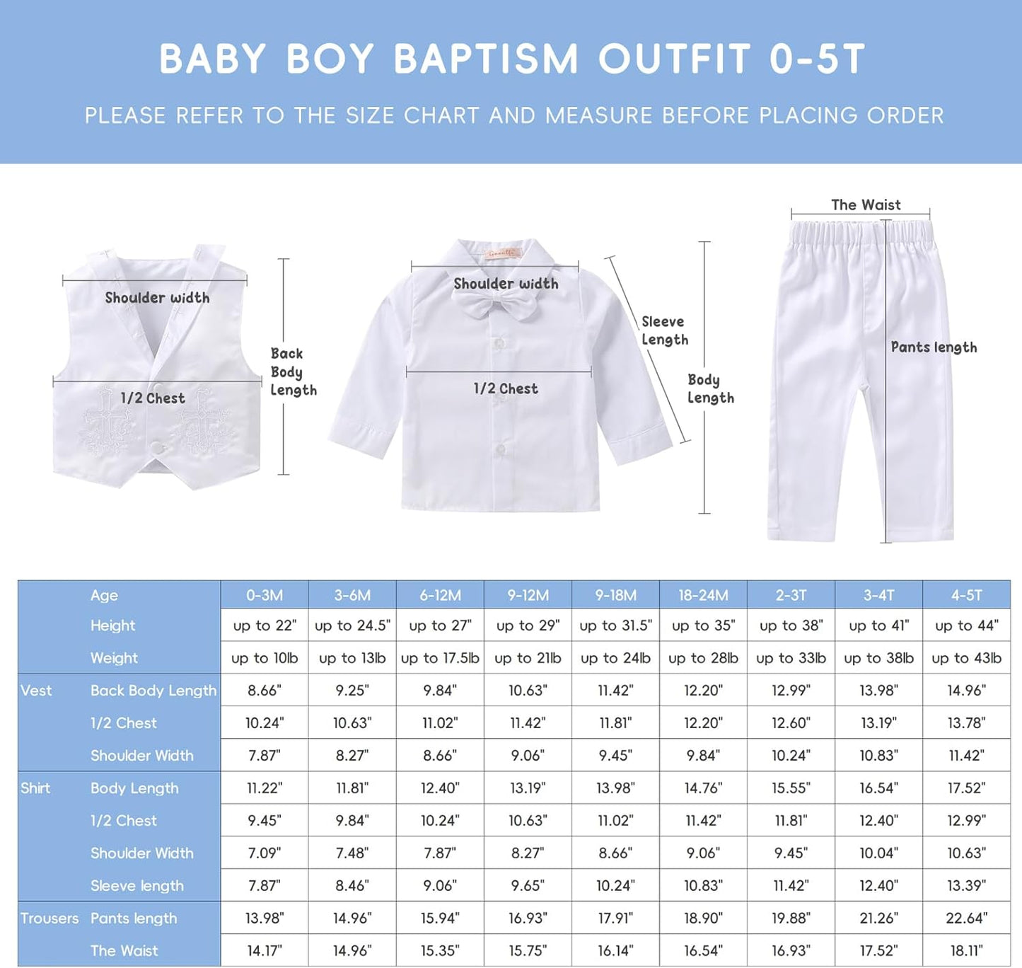 Baptism Outfits for Boys Baby Boy Outfits Christening Gifts White Suits with Dress Shirt Pants