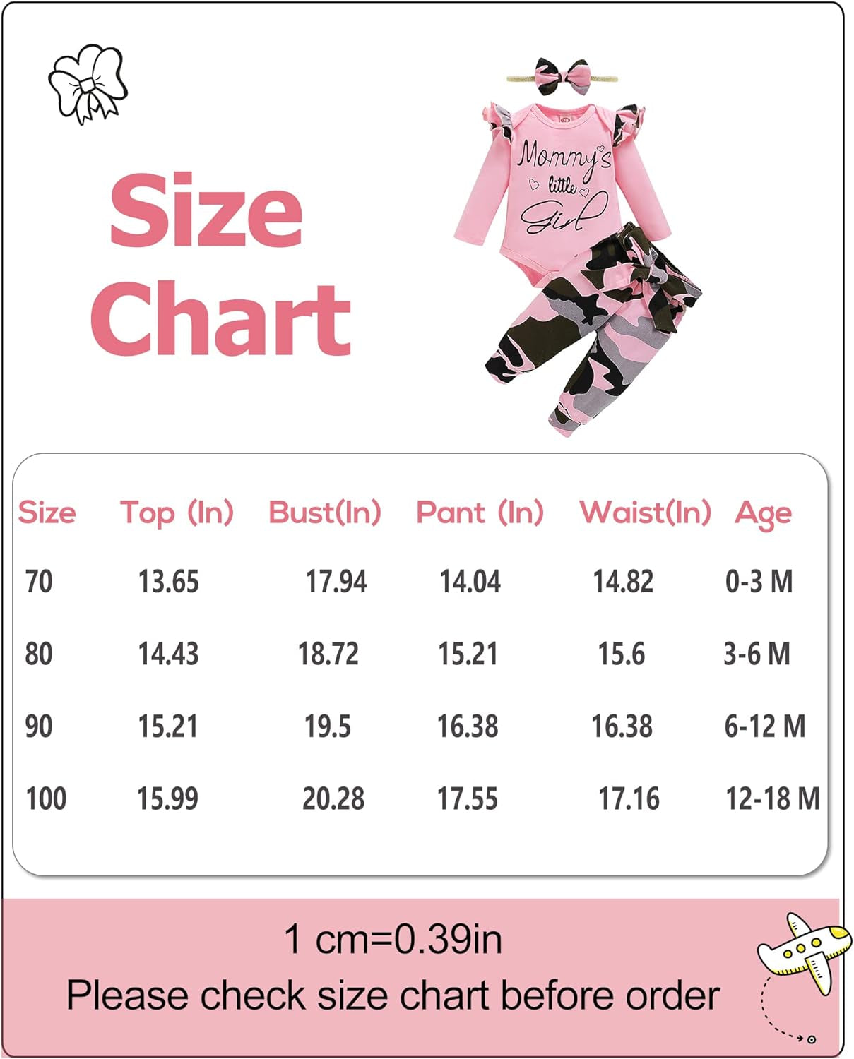 Infant Baby Girl Clothes Newborn Girl Outfit Long Sleeve Romper Pants Set Cute Baby Clothes for Girls Fall/Winter