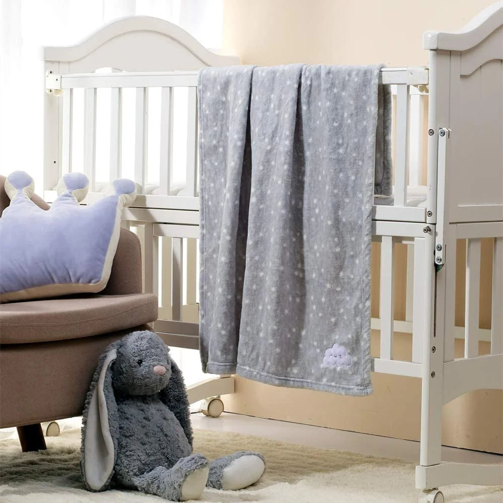 30''X40'' Cute Cozy Fluffy Warm Baby Blanket for Boys Infants Toddlers' Bedding Crib Cot Stroller, Baby Shower Birthday Newborn'S Gift - Grey Cloud