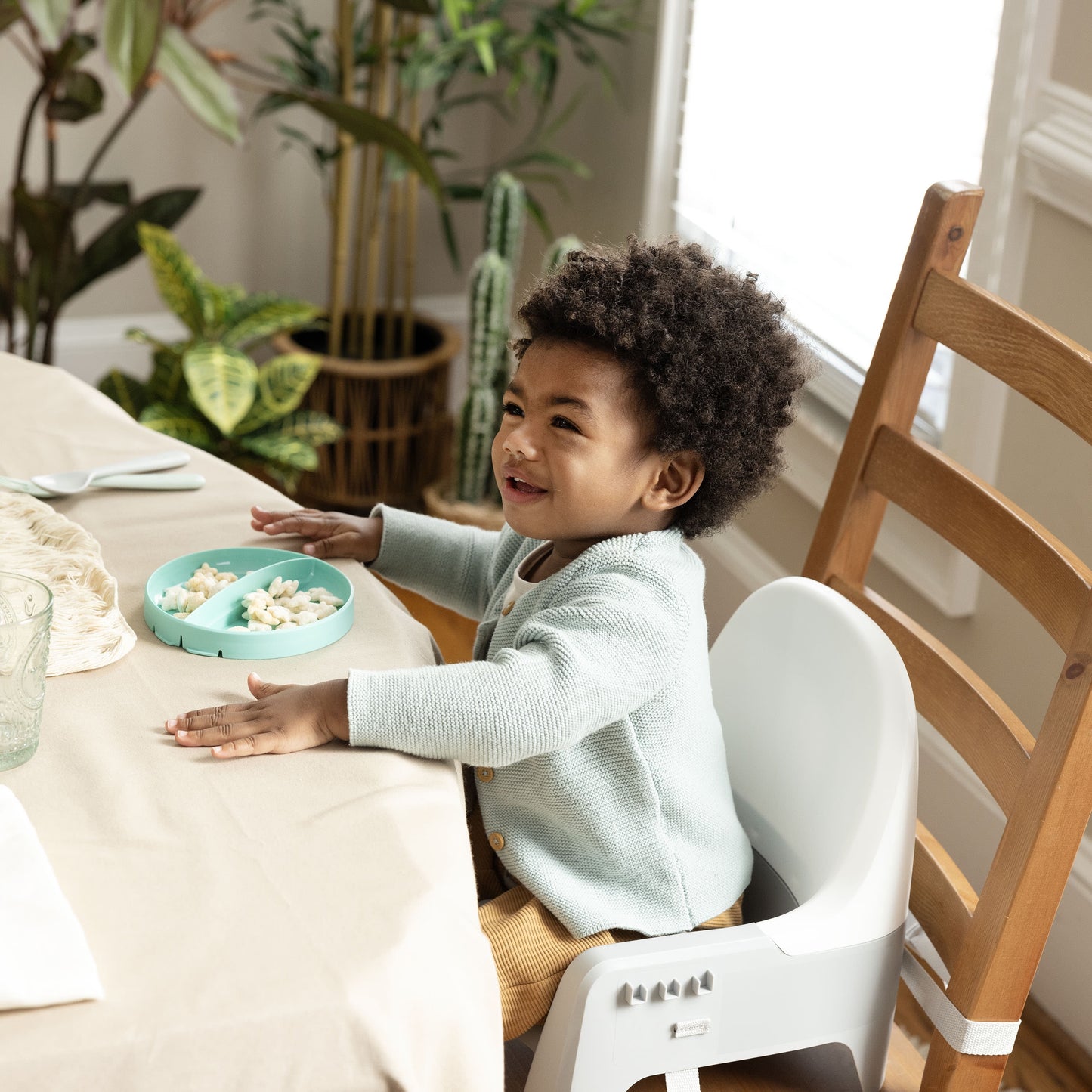 Deluxe Learn-To-Dine Feeding Seat, for Ages 6 Months - 3 Years - Orange & Teal