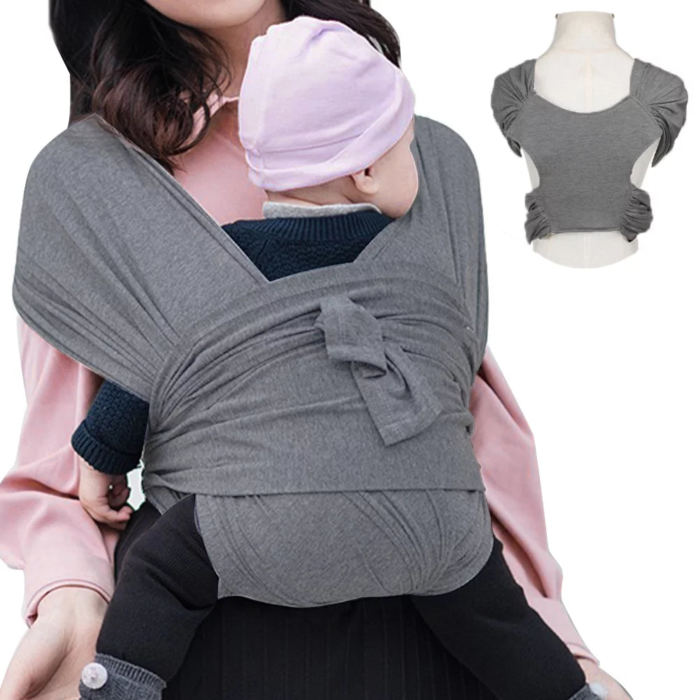 Baby Wrap Carrier for Newborn Stretchy Front and Hip Baby Sling Perfect for Infant to 35 Lbs Toddlers Grey