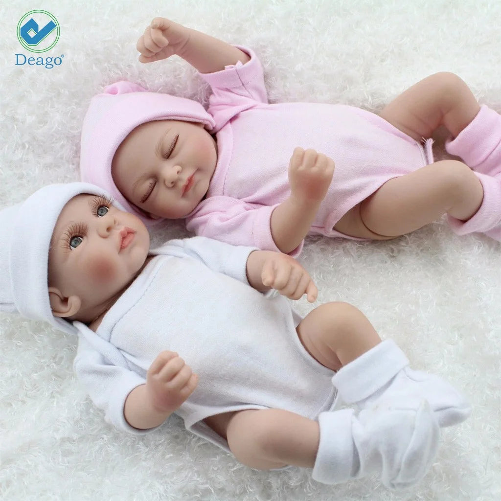 Reborn Newborn Baby Realike Doll Handmade Lifelike Silicone Vinyl Weighted Alive Lovely Cute Doll Gifts 11" (Boy)