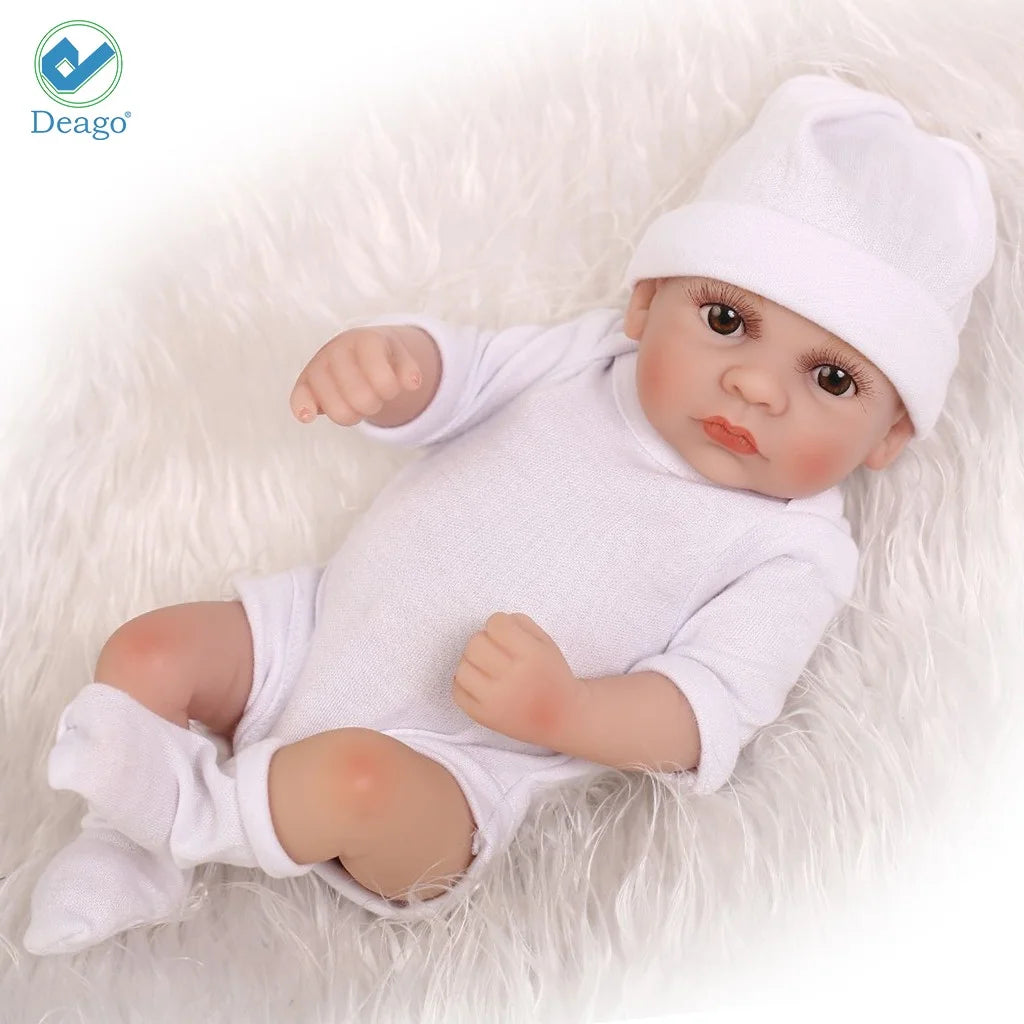 Reborn Newborn Baby Realike Doll Handmade Lifelike Silicone Vinyl Weighted Alive Lovely Cute Doll Gifts 11" (Boy)