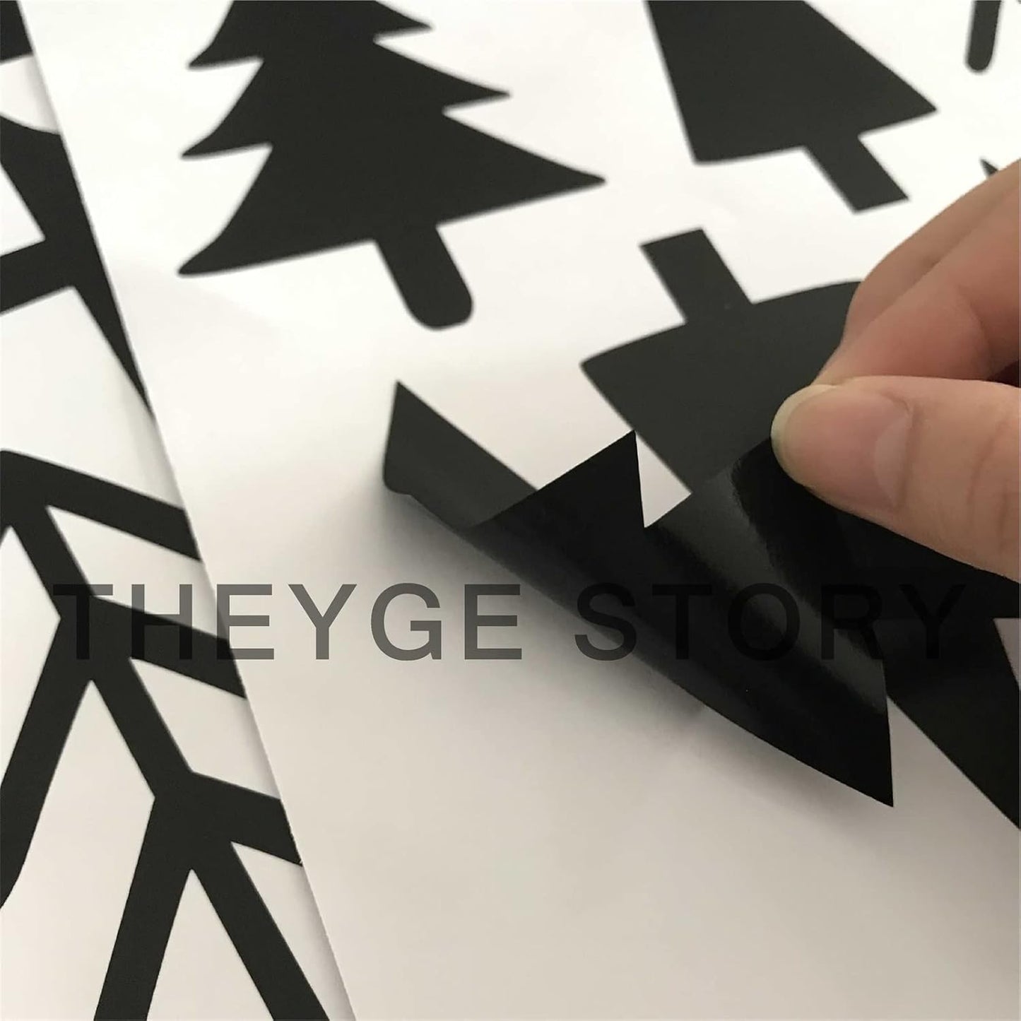 Small Pine Tree Wall Sticker Vinyl Black Tree Wall Decal Forest Tree Wall Stickers Pine Tree Wall Decals for Kids Room Bedroom Nursery Decor, Black Trees