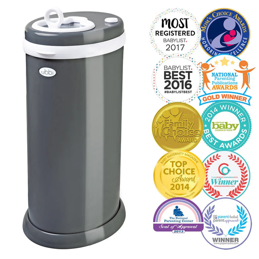 Steel Diaper Pail, Odor Locking, No Special Bag Required, Award-Winning, Registry Must-Have, Slate