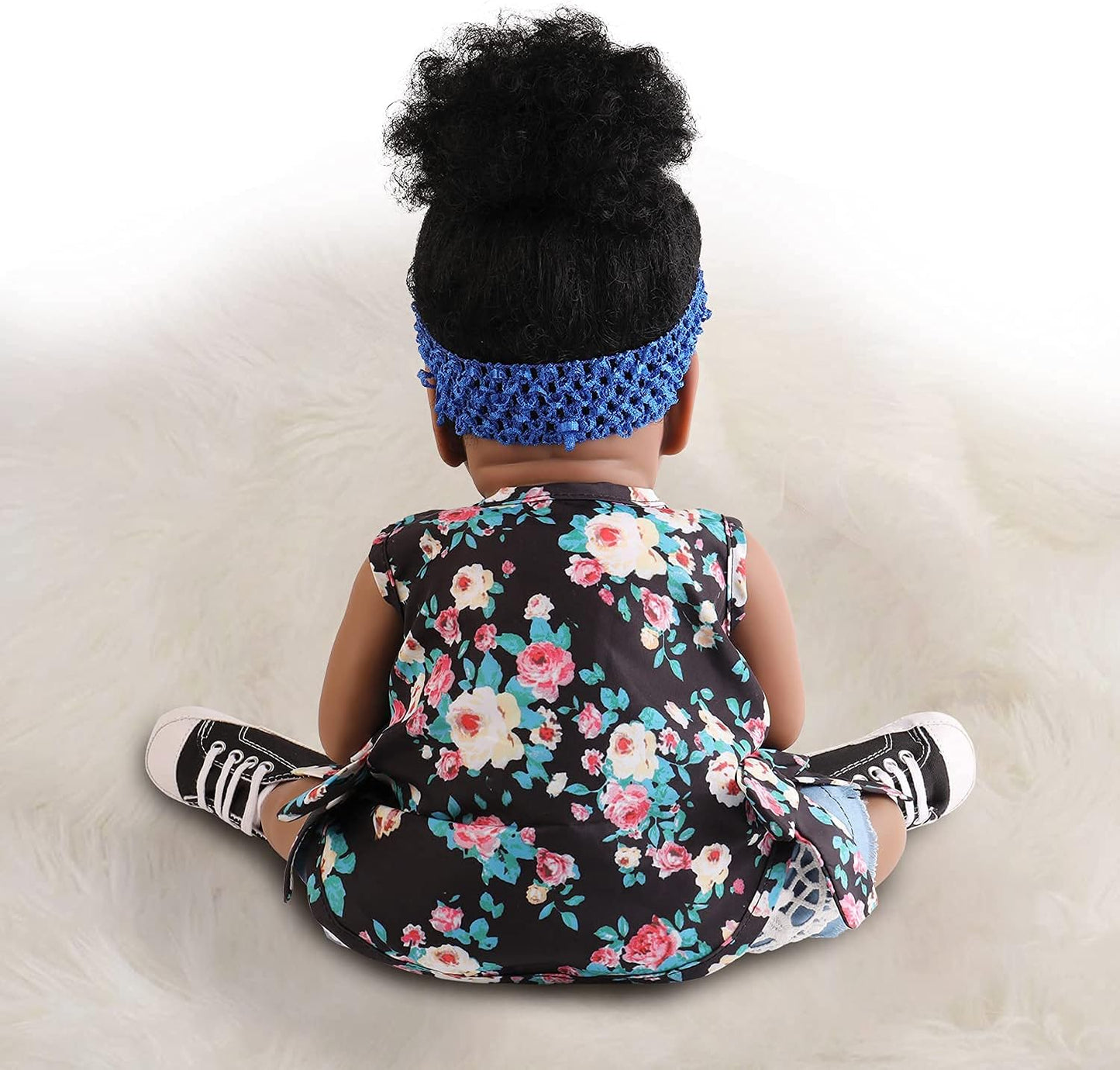 Lifelike Reborn Baby Dolls with Soft Body 22 Inch Black African American Realistic Girl Handmade Weighted Baby Dolls Best Toddler Gift Set for Ages 3+ Best Gitfs for Girls Christmas Birthday