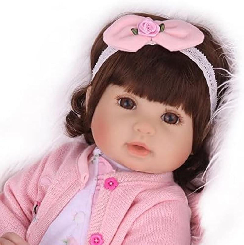 Reborn Baby Girl Doll Clothes Fit 20-22 Inch Newborn Baby Doll Rainbow Pattern Costume Suit Clothing Accessories Set for Gift 5 Pcs