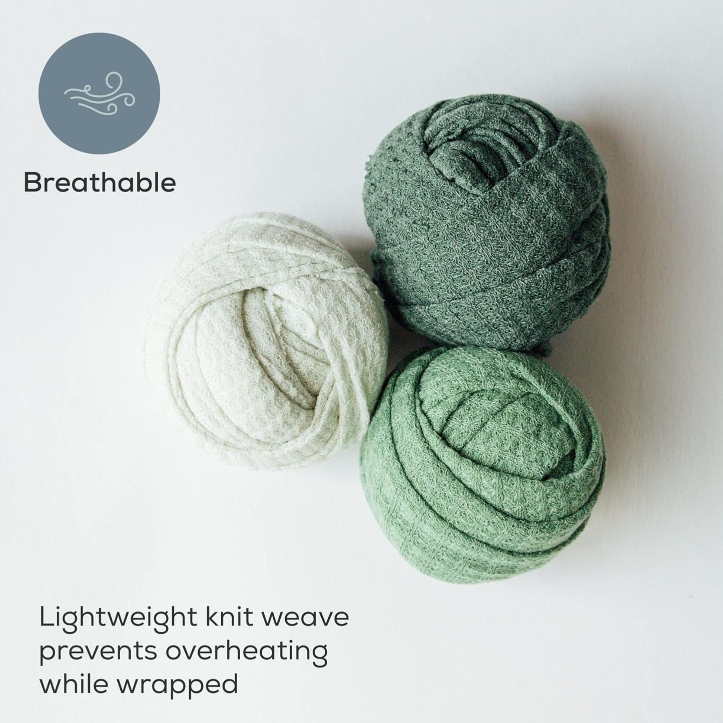 Newborn Photography Wraps, 3-Pack - 16" X 64" Soft Knit Baby Wrap Receiving Blankets - Newborn Photography Props Baby Blankets - Gender Neutral Baby Essentials (Green)