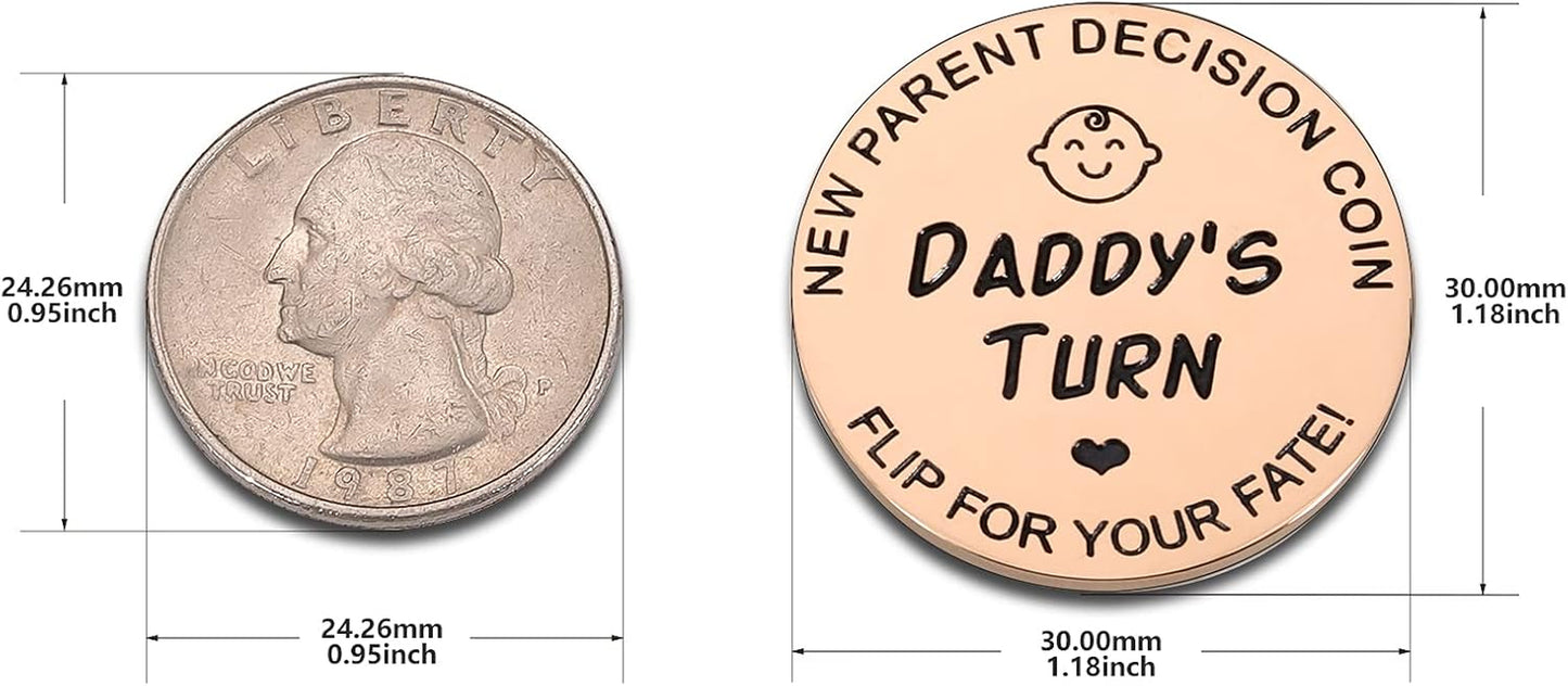 New Baby Gift for Parent Mom Daddy Funny Decision Coin for Women Men Pregnancy Mothers for First Time Moms Dads Mummy to Be Christmas Birthday Present Double-Sided (Gold)