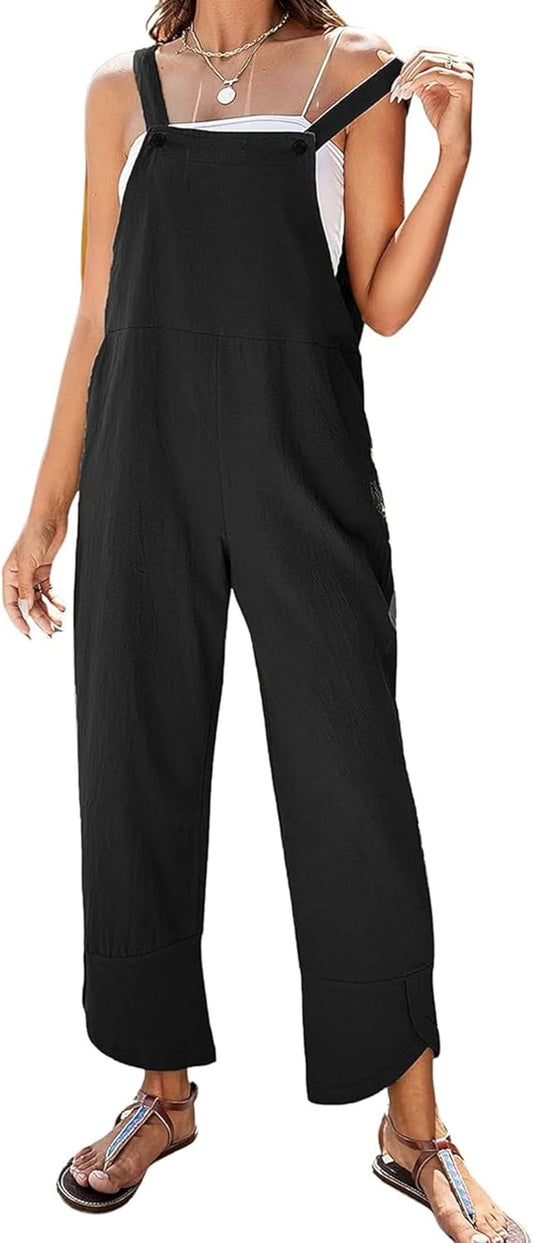 Womens Overalls Adjustable Casual Baggy Bib Overalls Jumpsuits with Pocket