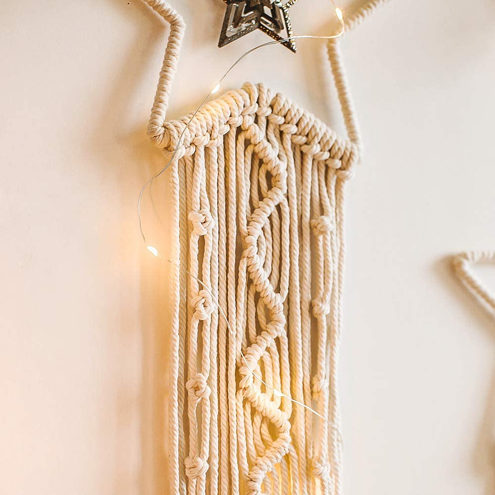 Star Moon Dreamcatcher 2Pcs, Teen Girl Room Decor,Macrame Wall Hanging for Baby Girl Gifts,4~10 Year Old Girl Gift Ideas, for Mom, Boho Dream Catcher for Women, Grandma Gift,Daughter