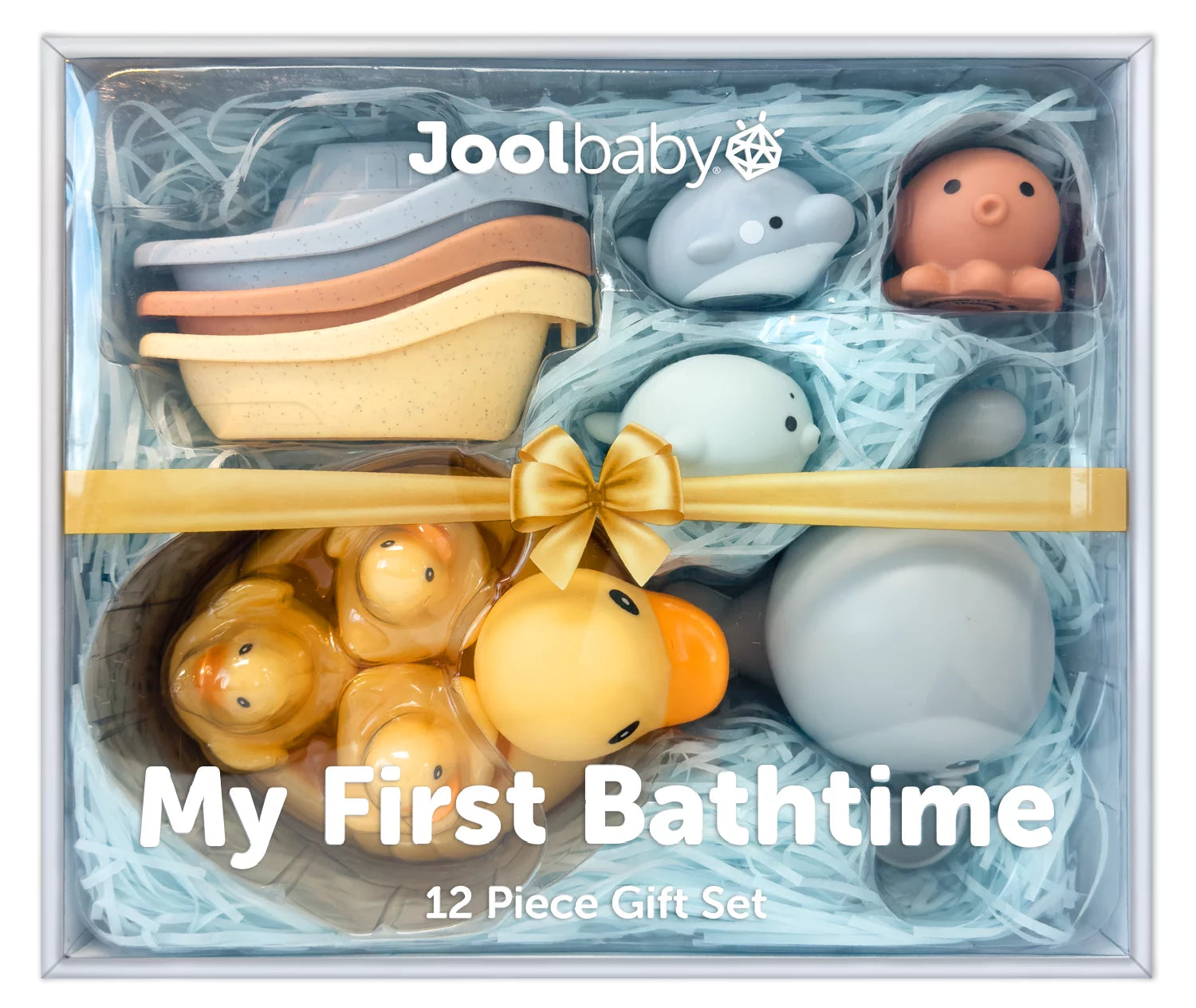 My First Bathtime 12-Piece Gift Set, Bath Toy Favorites with Storage Bag -