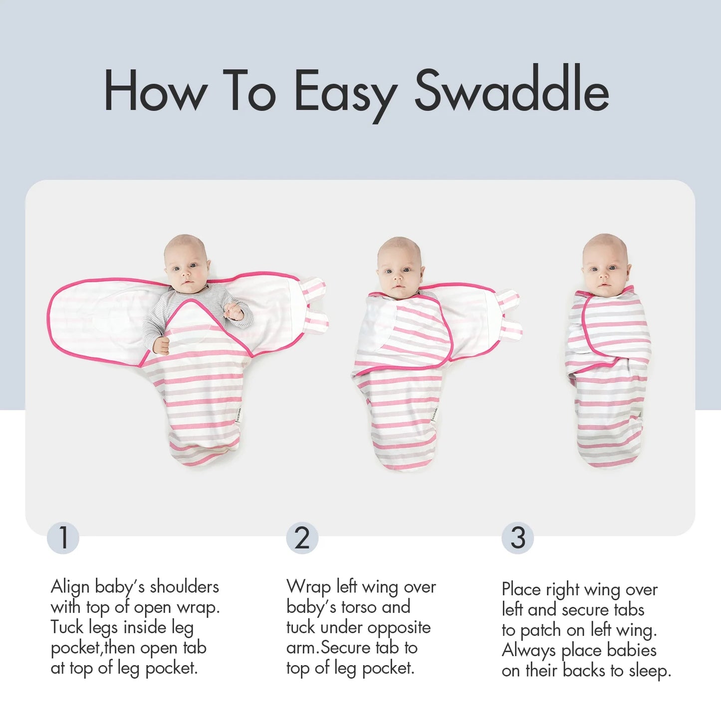 Swaddle Blankets for Baby Boy Girl, 0-3 Months Infant Swaddling Sleep Sack, 3 Pack Wrap Set, Newborn Adjustable Swaddle (Small/Medium)