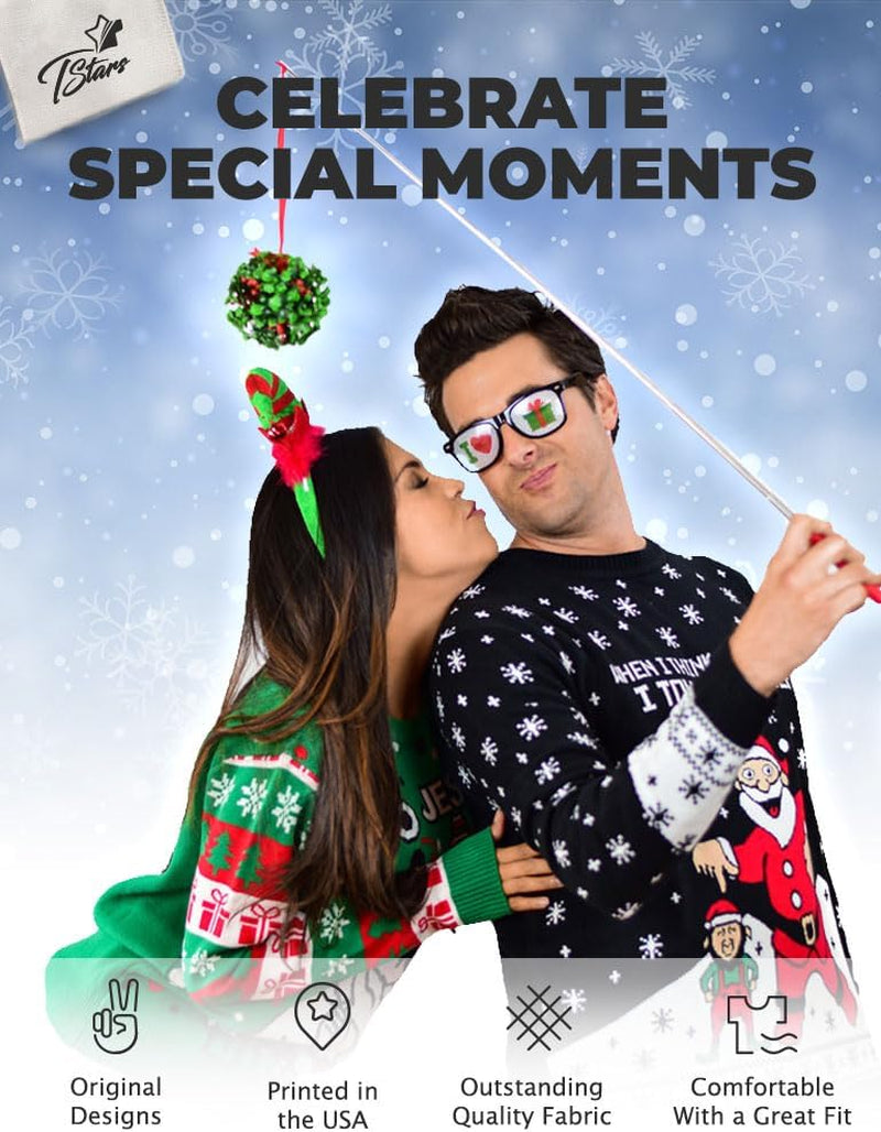 Mom & Dad Matching Ugly Christmas Sweatshirts Matching Couple Set Outfit