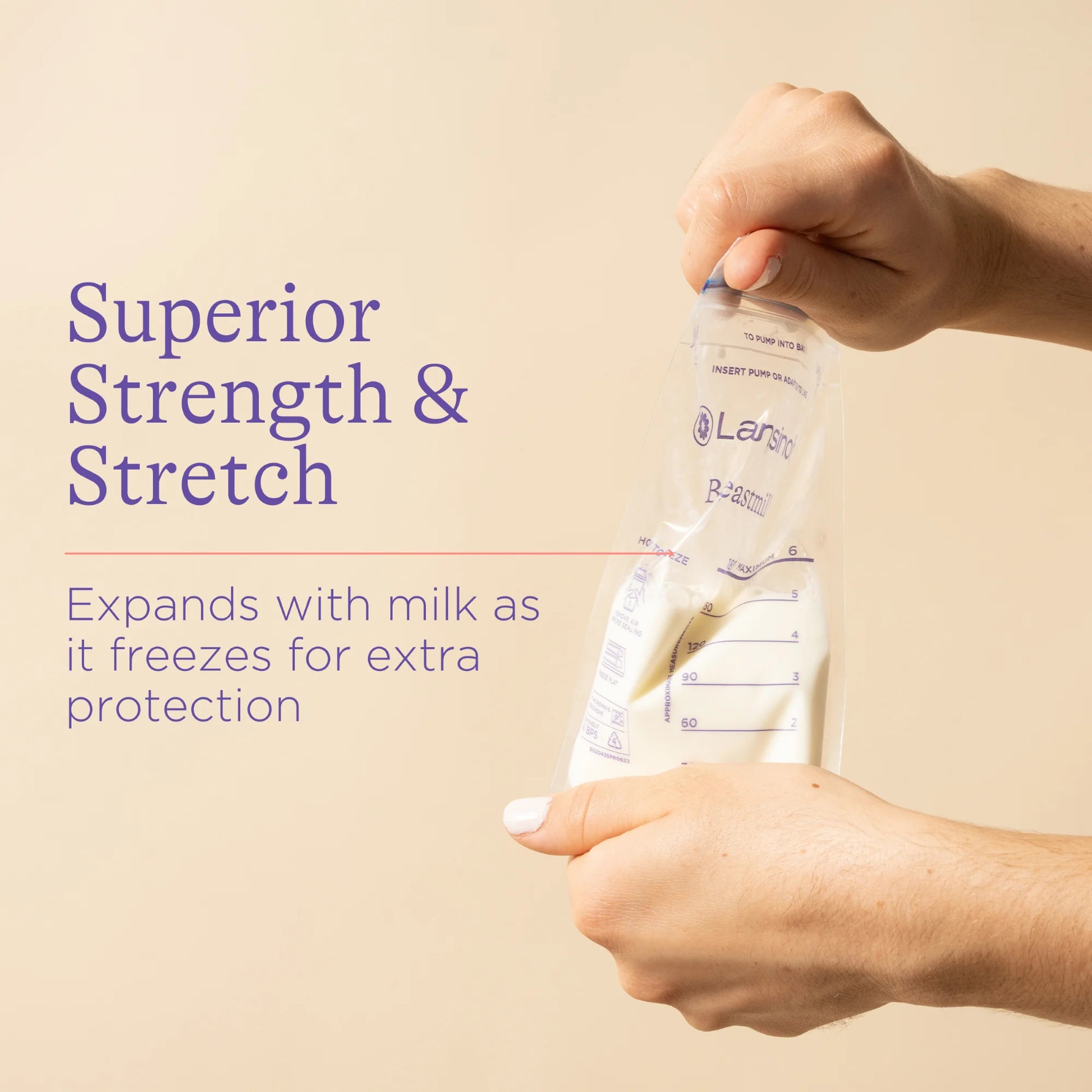 Breastmilk Storage Bags, 50 Count, Baby Essentials, Fast Freeze & Thaw Breast Milk Bags for Baby Bottle Feeding, Superior Strength & Stretch, 6 Ounce