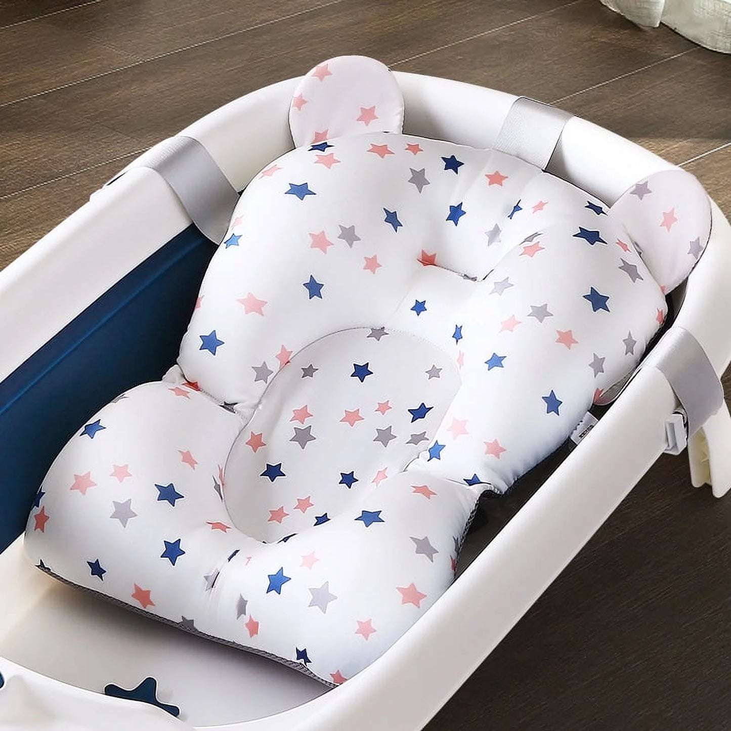 1 Pack  Baby Bath Seat Support Pillow, Newborn Infant Bath Tub Pillow Pad Bath Seat Support Net Floating No-Slip Baby Bath Pillow for 0-12 Months（Excluding Baby Shower Bather Tub）