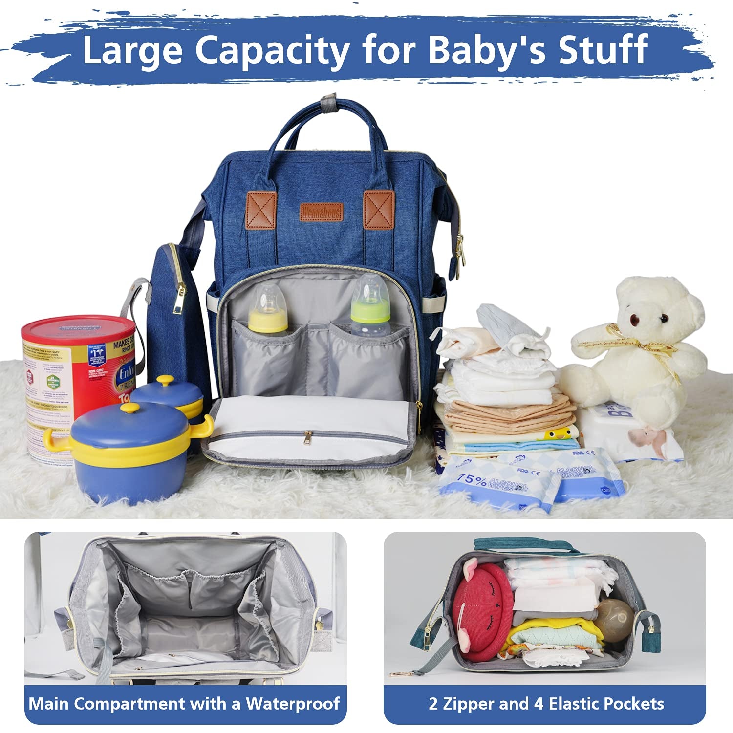 METERO Diaper Bag Backpack,  Baby Nappy Changing Bags, Best Travel Bag Backpack for Moms Dads, Large Capacity & Waterproof