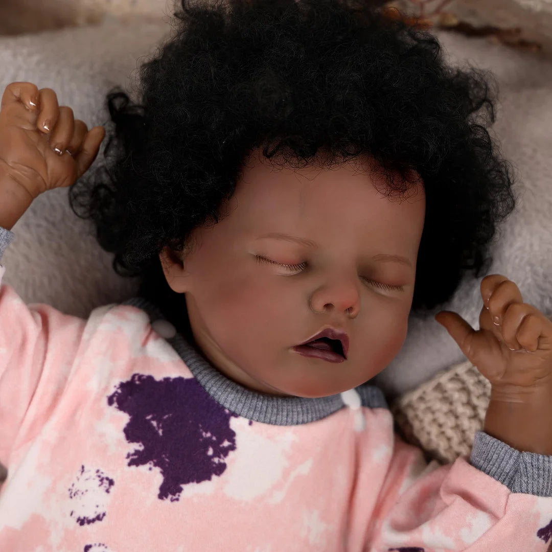 RSG Reborn Baby Dolls Black 17 Inch Realistic Real Life Newborn African American Cloth Body for Kids Age 3+