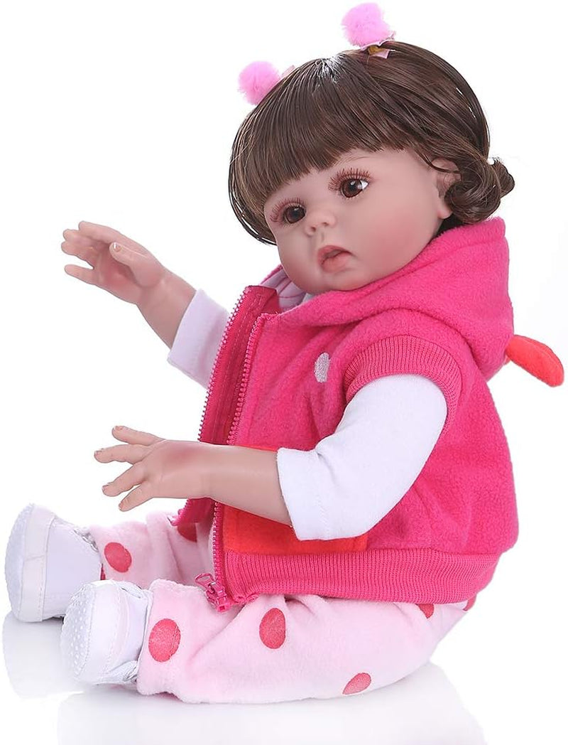 18 Inch 45 Cm Reborn Baby Dolls Silicone Vinyl Full Body Girl Doll Washable Anatomically Correct Preemie Doll Gift