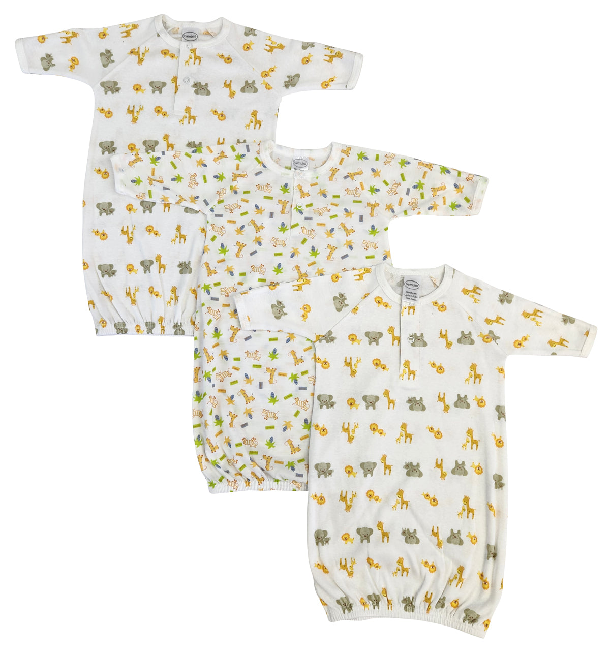 Unisex Newborn Baby 3 Piece Gown Set NC_0764