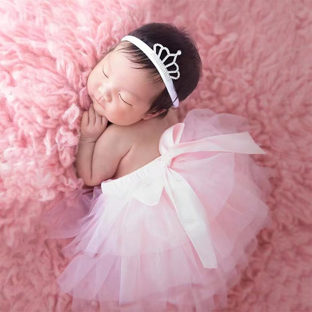 Newborn Baby Girl Photography Props Tutu Skirt Headdress Photo Shoot Outfits Infant Princess Photos Costume