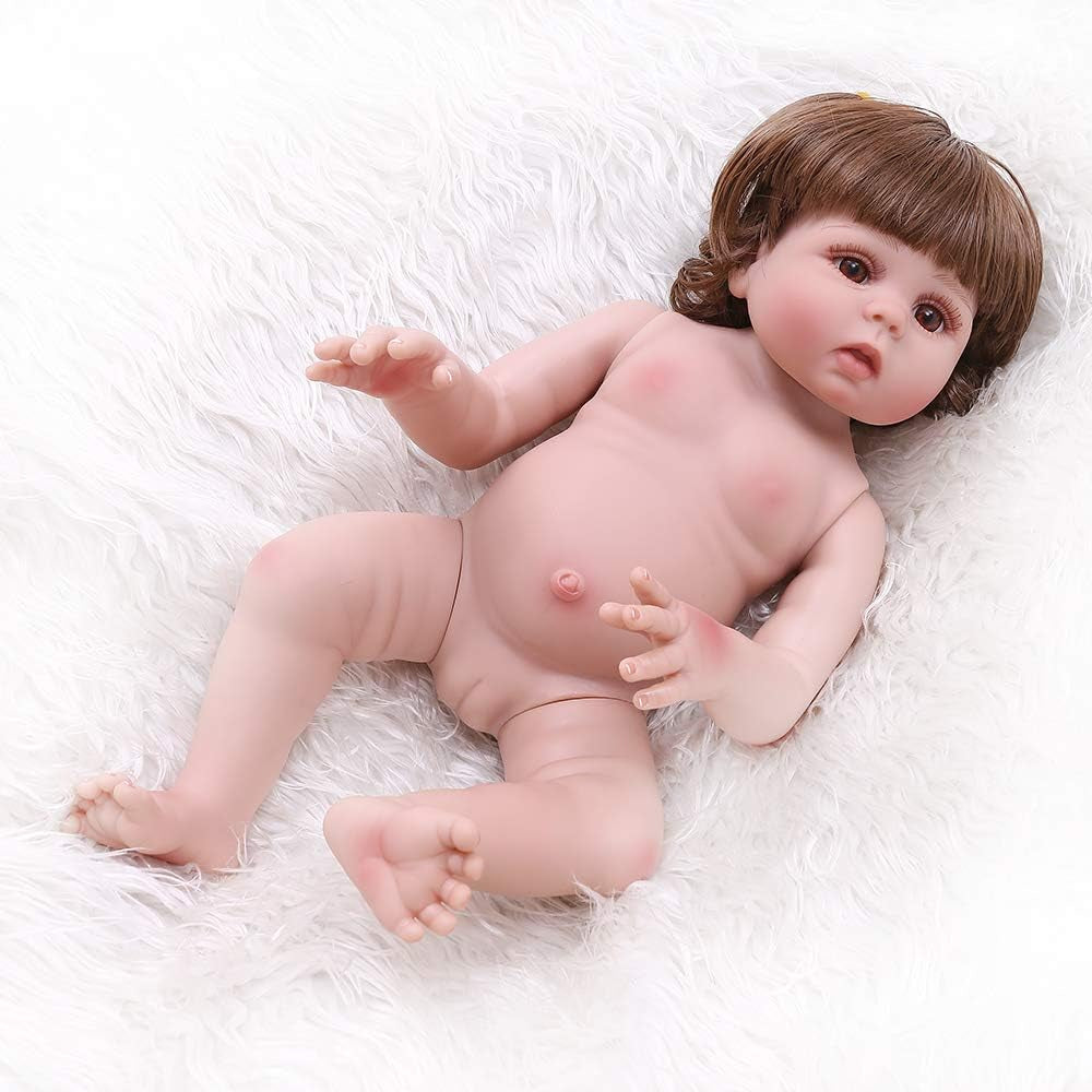 18 Inch 45 Cm Reborn Baby Dolls Silicone Vinyl Full Body Girl Doll Washable Anatomically Correct Preemie Doll Gift