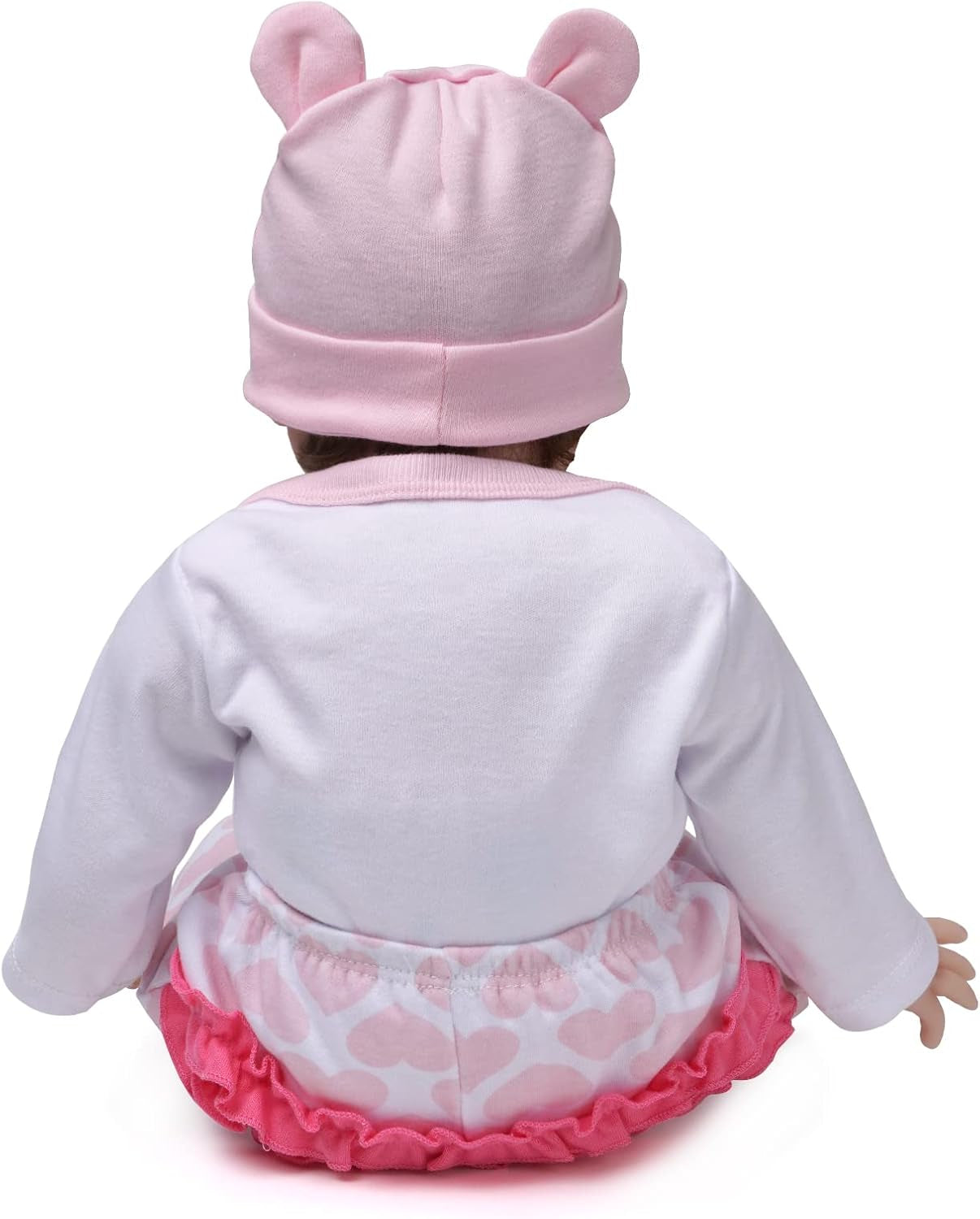 Lifelike Reborn Baby Dolls Girl 2 Outfits 22 Inches Silicone Vinyl Newborn Light Pink and Dark Pink