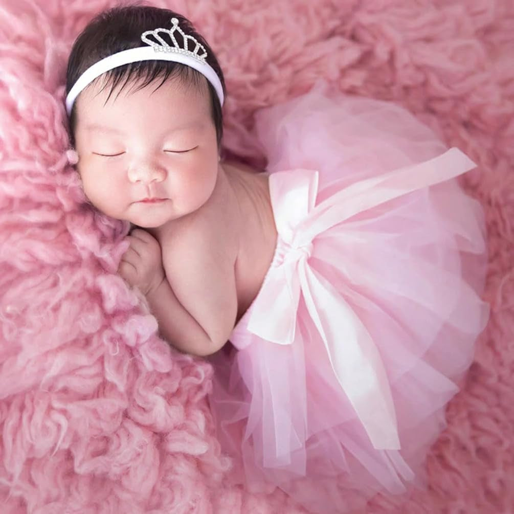 Newborn Baby Girl Photography Props Tutu Skirt Headdress Photo Shoot Outfits Infant Princess Photos Costume