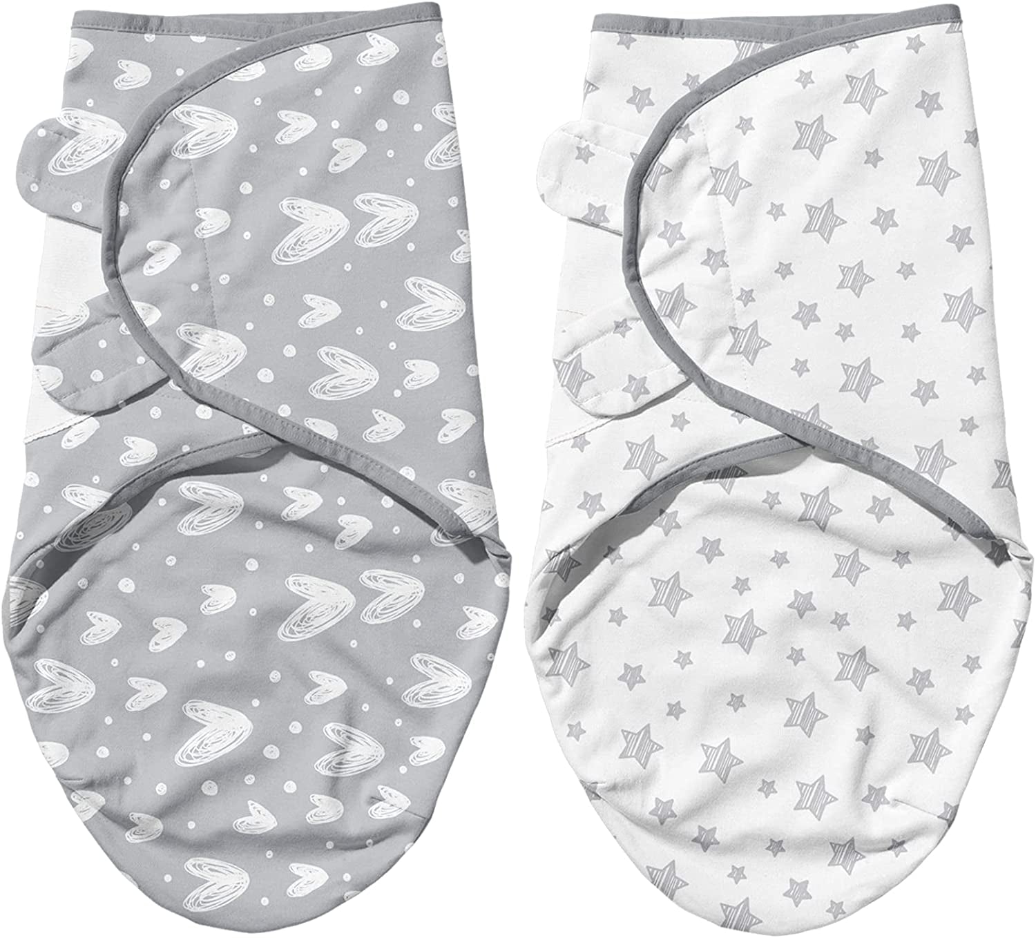 Baby Swaddles 0-3 Months for Boy Girls, Baby Swaddle, Newborn Swaddle, Cotton Swaddle Blanket, Newborn Essentials, Lovely Grey Print, 2 Pack