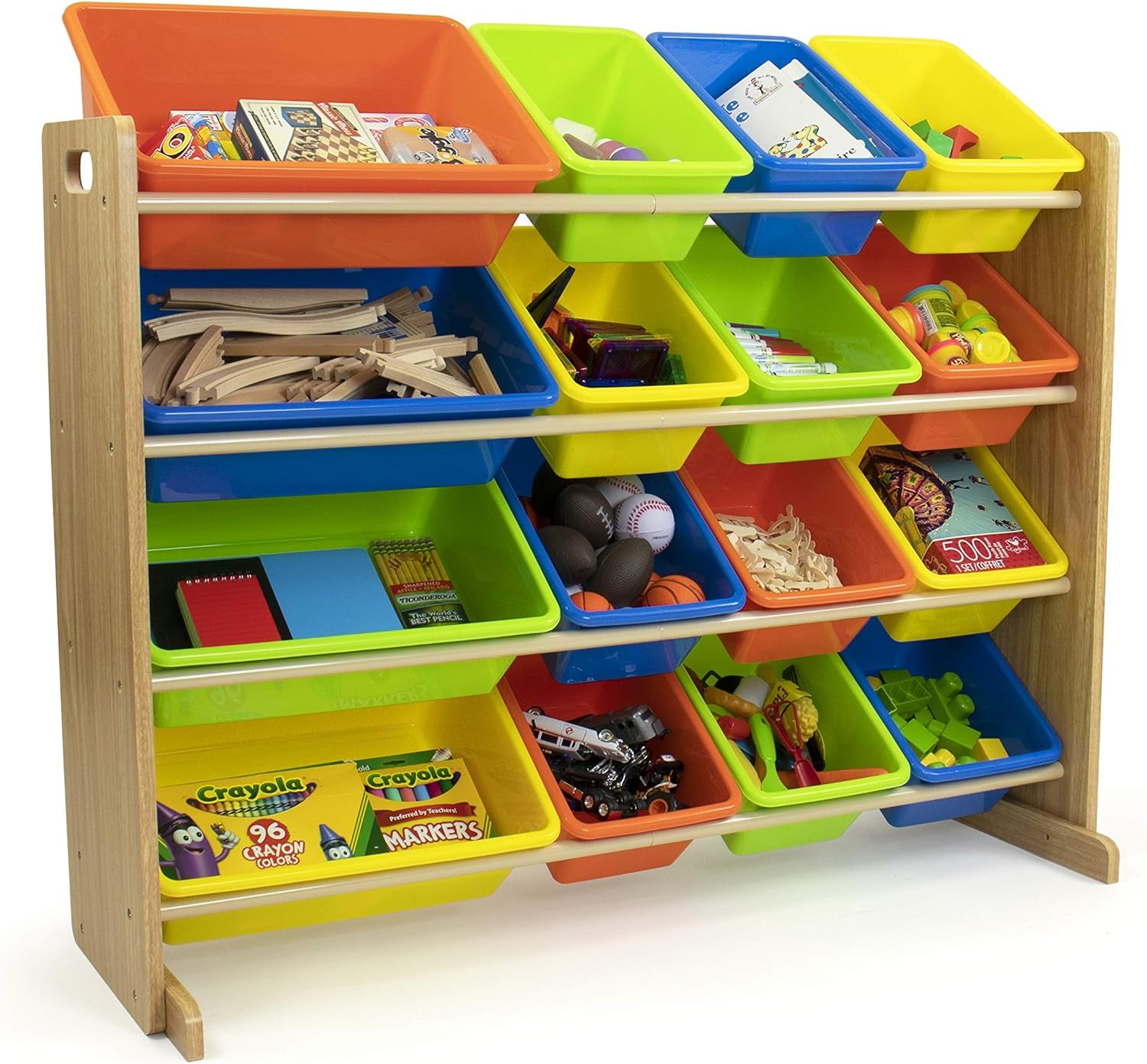 Kids Toy Storage Organizer, Natural/Neon Multi