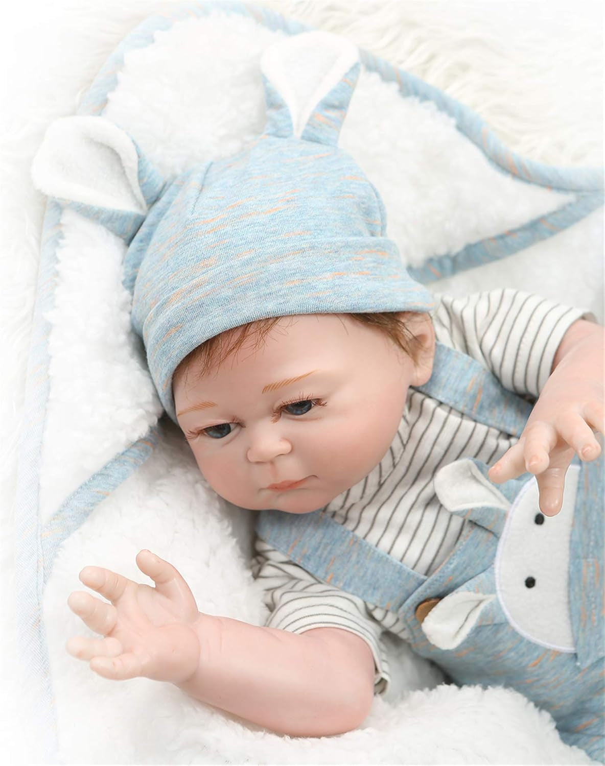 Reborn Baby Doll 20 Inch Lifelike Boy or Girl Dolls Full Body Soft Vinyl 50Cm Anatomically Correct Newborn Washable Bath Toy Gifts for Girl (Boy-1)