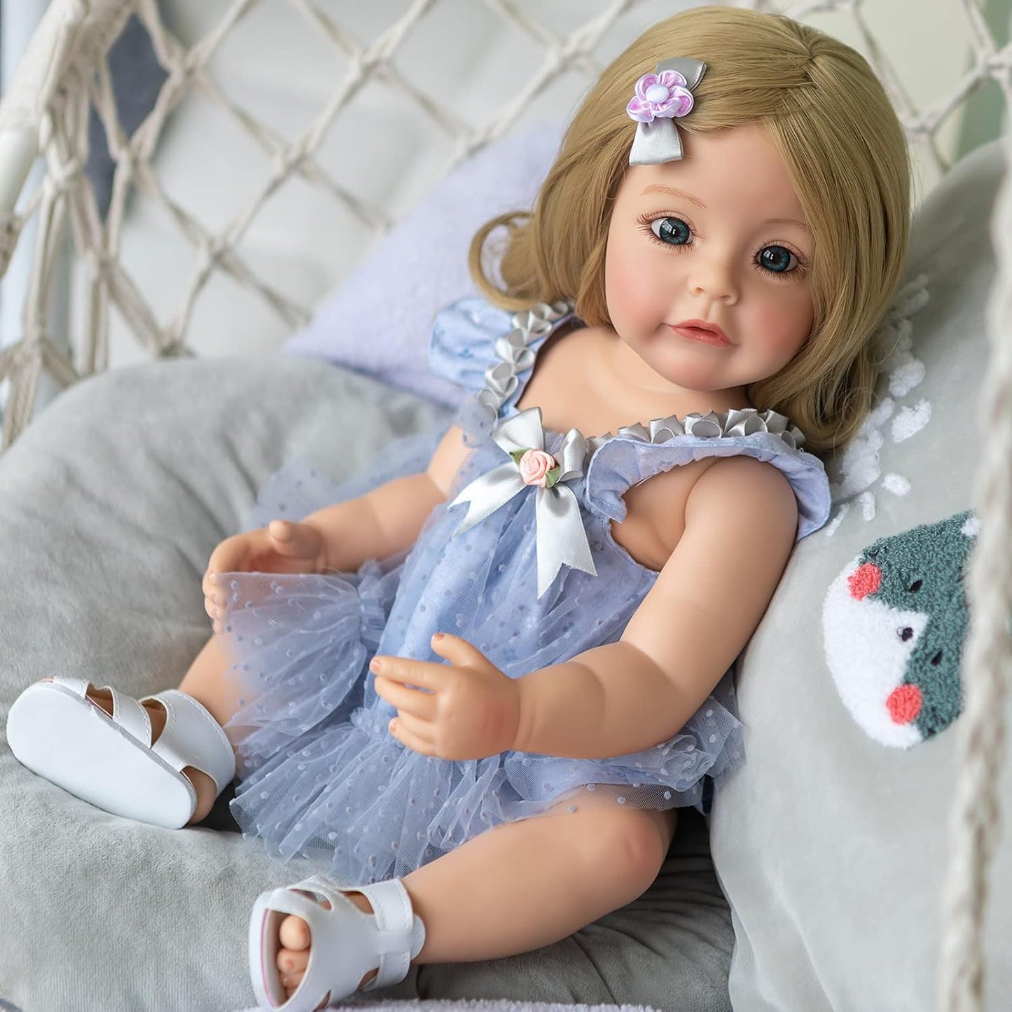 Reborn Baby Dolls 22 Inch Silicone Full Body Realistic Reborn Toddler Dolls,Waterproof Bath Girls Doll for Children Toddler Gift Set