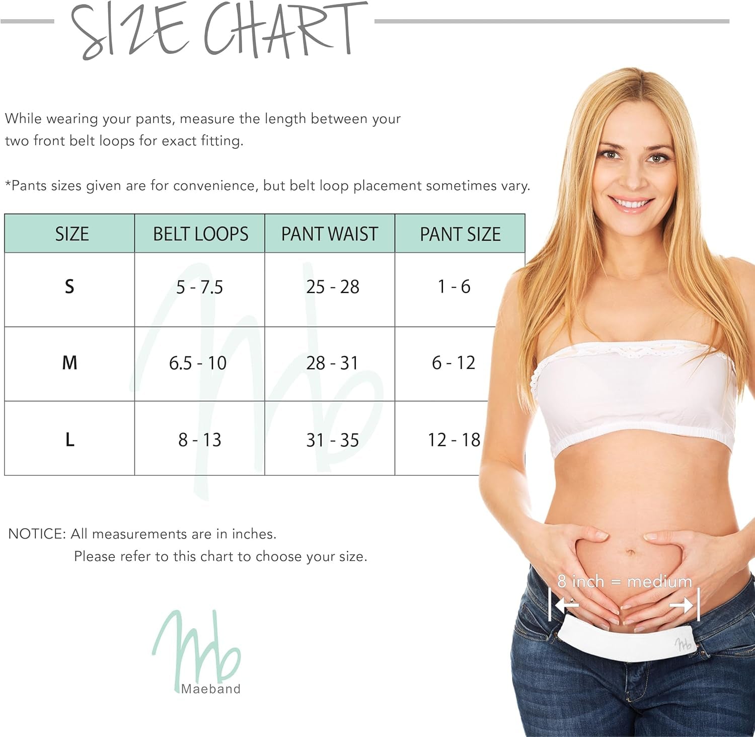 Maternity Belly Band | Waistband Pants Extender Belt | Adjustable Stretch & Support for Pregnancy & Postpartum Stages