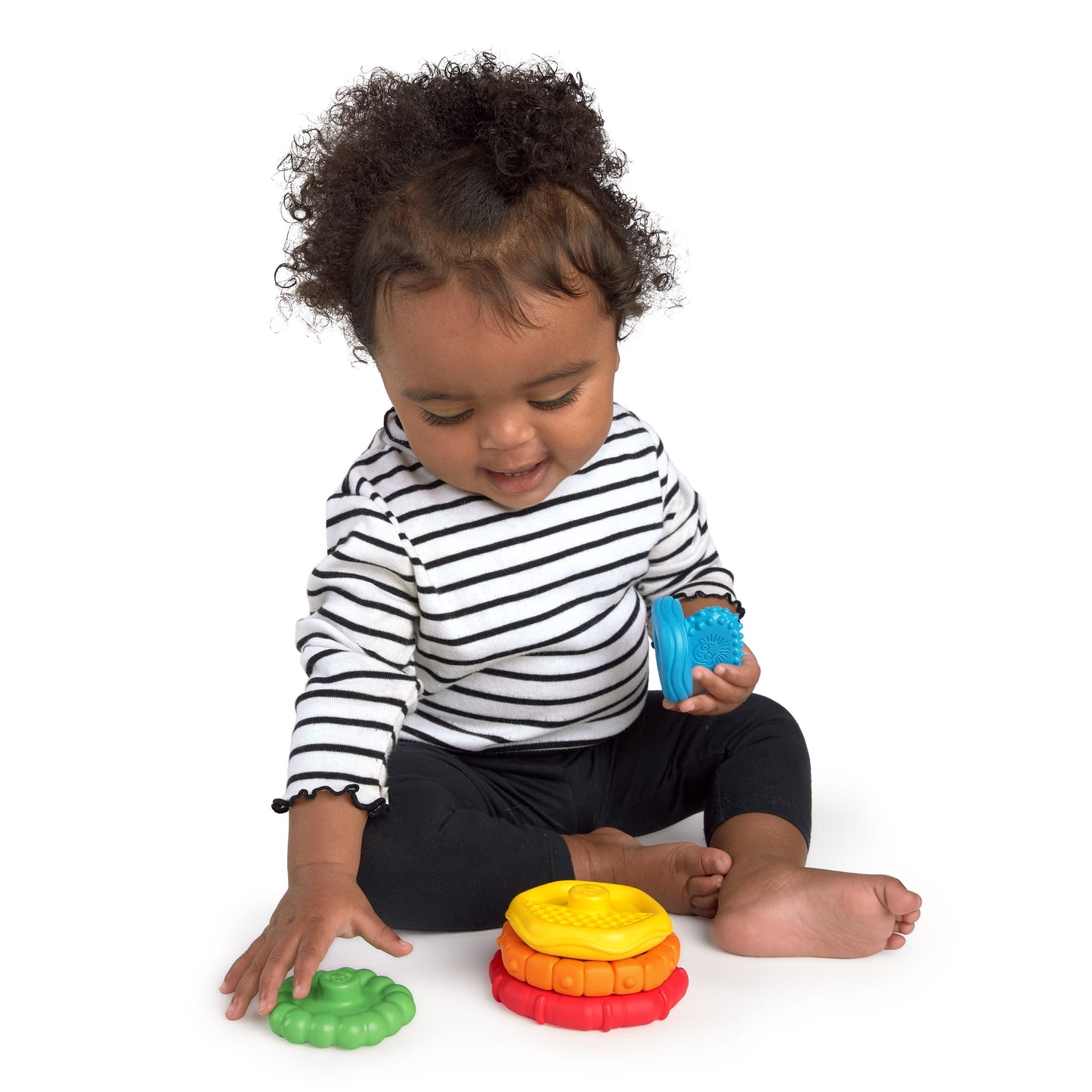 Stack & Teethe Multi-Textured Easy-To-Grasp 5-Piece Teether Toy Set, Ages 3 Months +