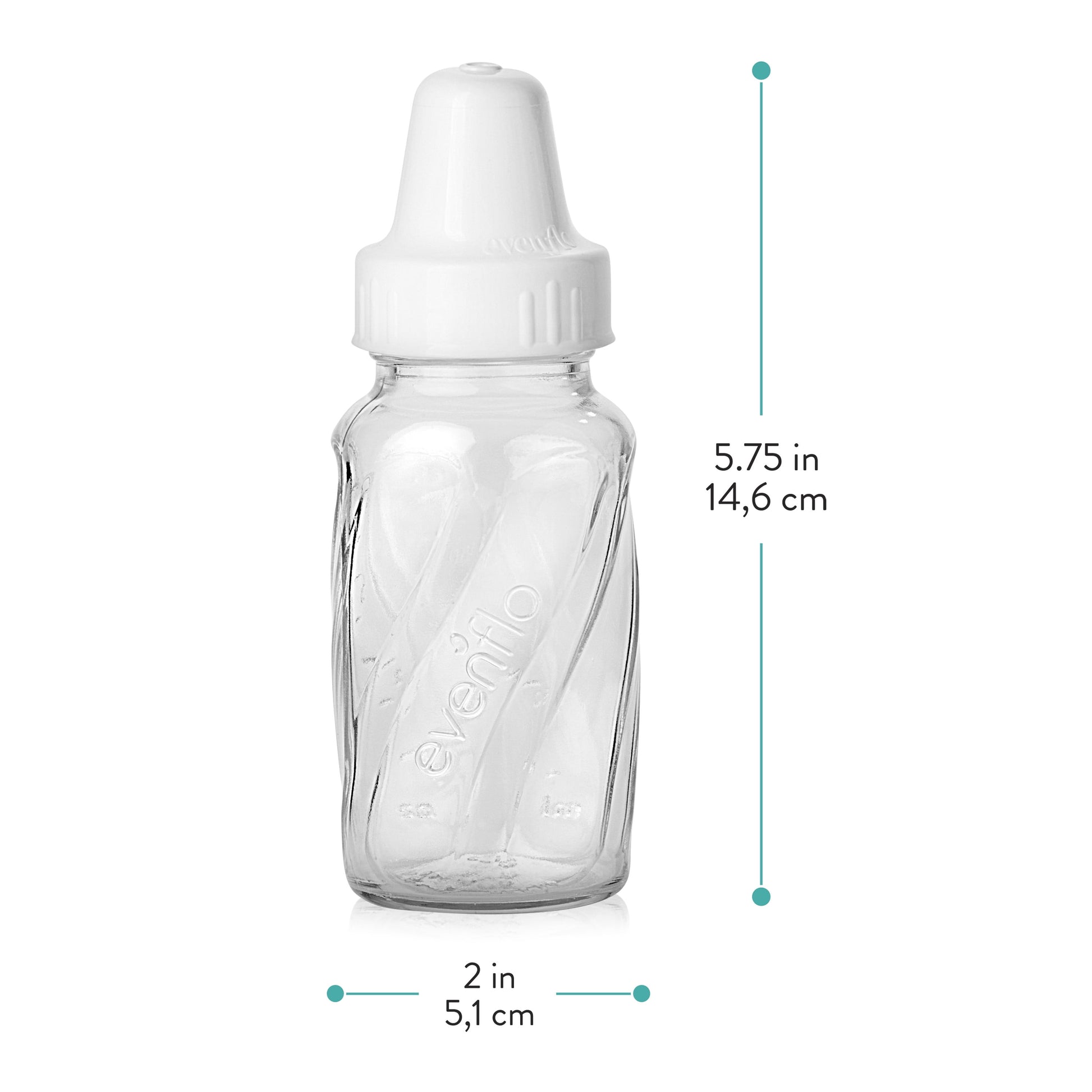 Evenflo Classic Bpa-Free Glass Twist Baby Bottles, Clear, 4 Oz Pack of 6