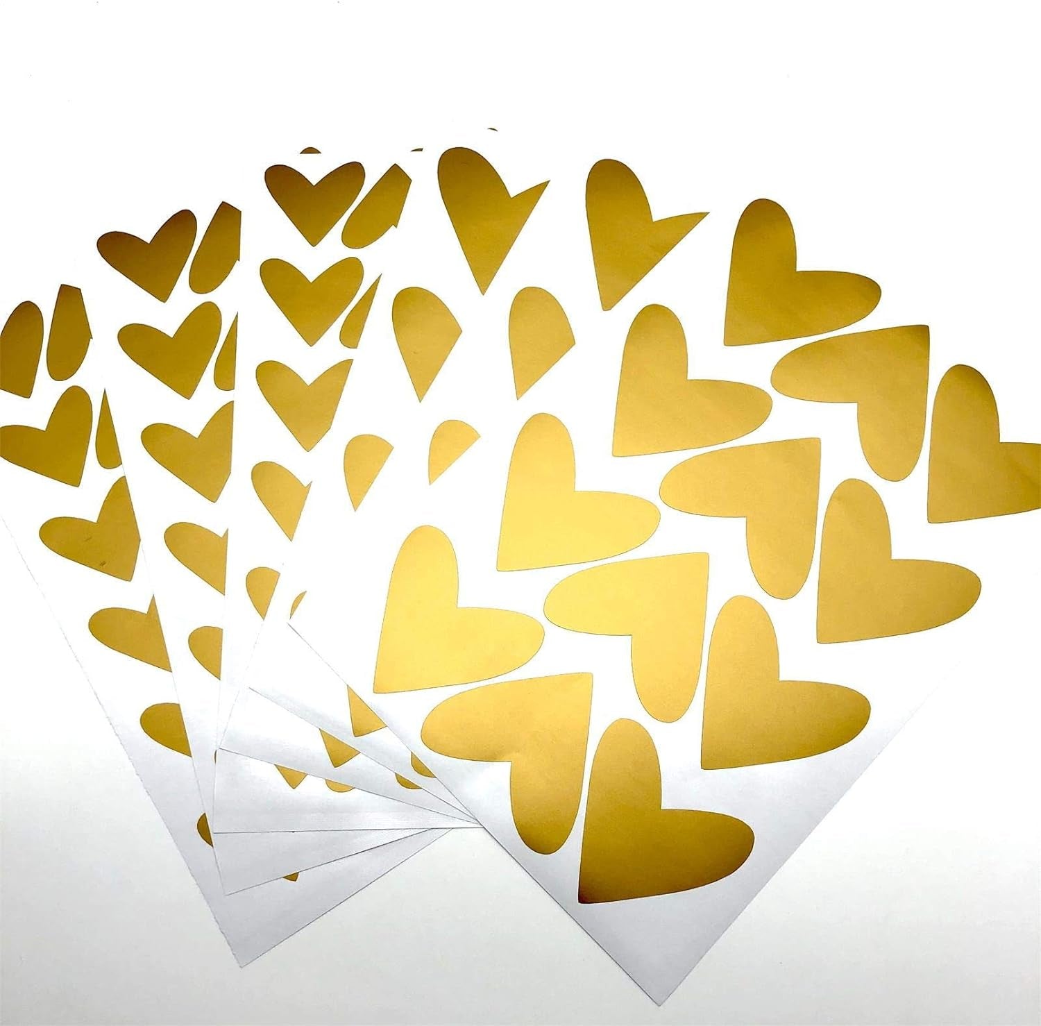 126 Pcs Loving Heart Wall Decal, Gold Wall Decor for Girls Bedroom Decor Vinyl Stickers Removable Easy Paste Kids Room Decor for Girls Boys, Living Room Wall Decor Nursery Decor Wall…
