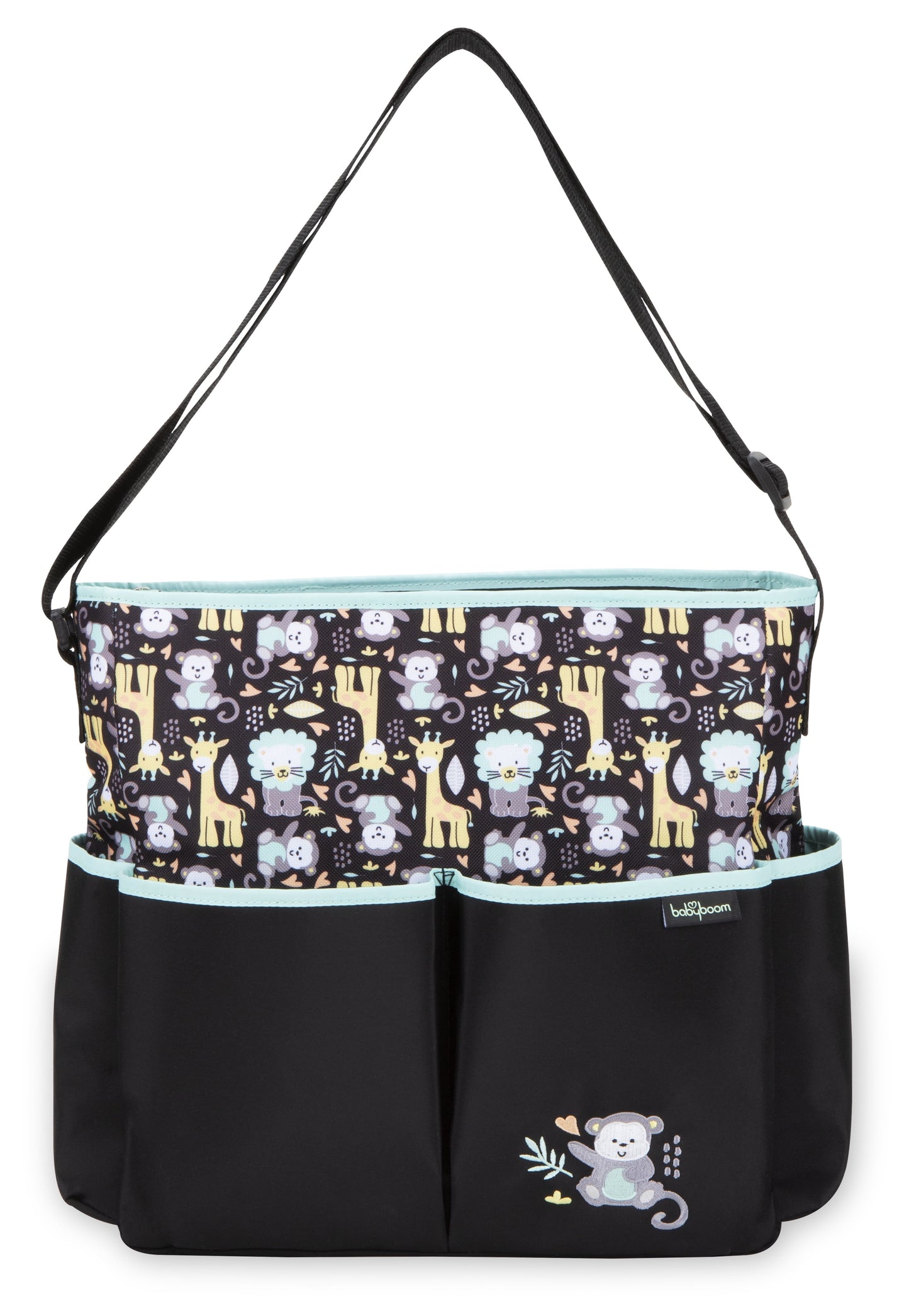 Monkey Print Top Zip Tote Diaper Bag