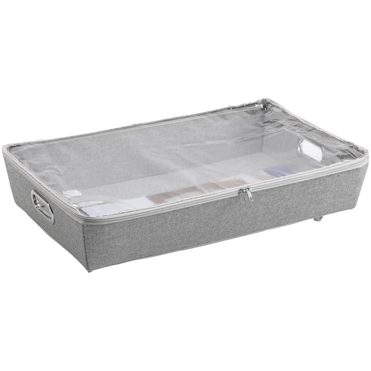 Rolling Polyester & Cotton under Bed Zippered Storage Bin, Closet Organizers, 26" X 15"