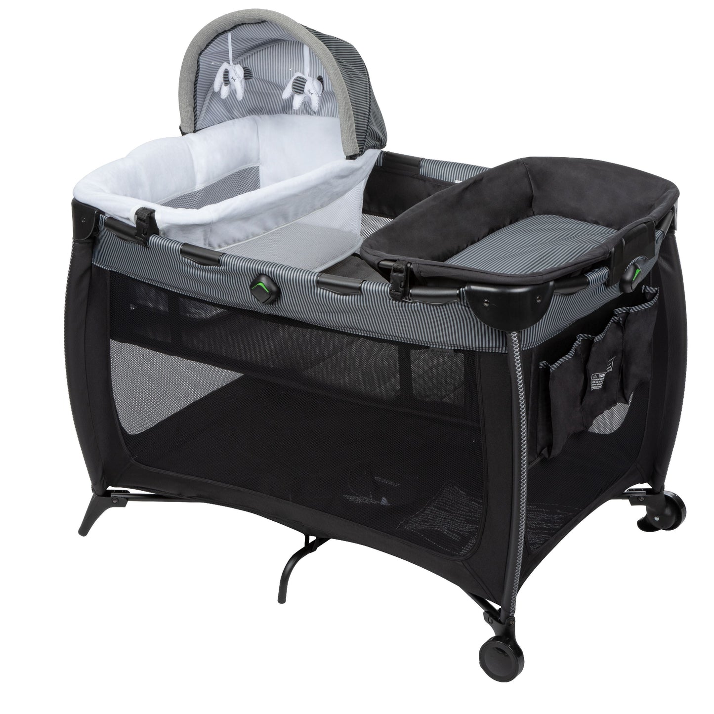 Flex Deluxe Portable Baby Playard with Bassinet and Changer, Pinstripe