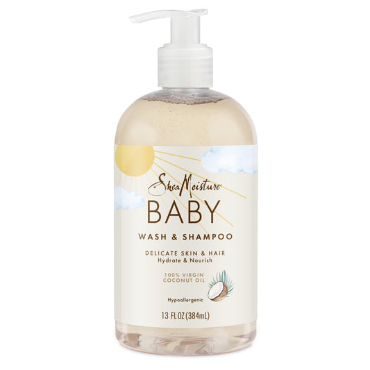 Newborn Baby Wash & Shampoo 100% Virgin Coconut Oil All Skin, 13 Fl Oz