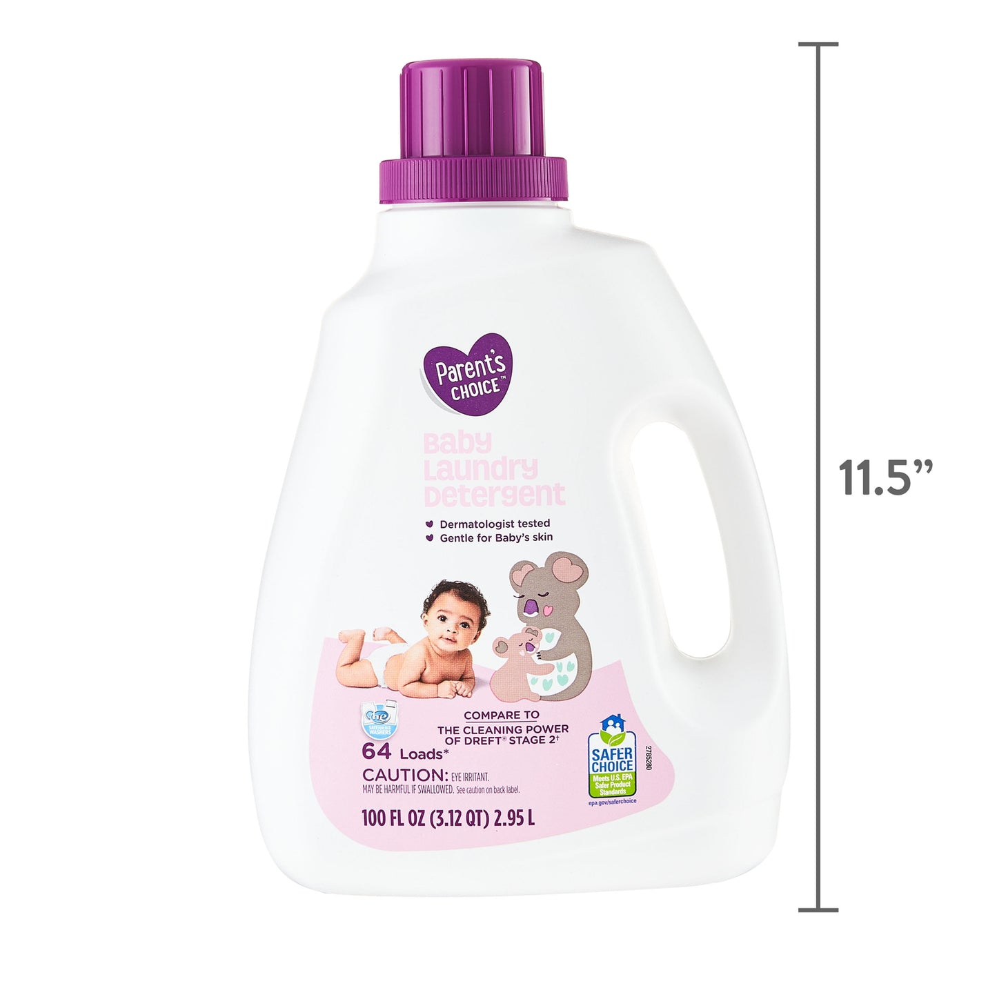 Baby Liquid Laundry Detergent, 100 Fl Oz, 64 Loads