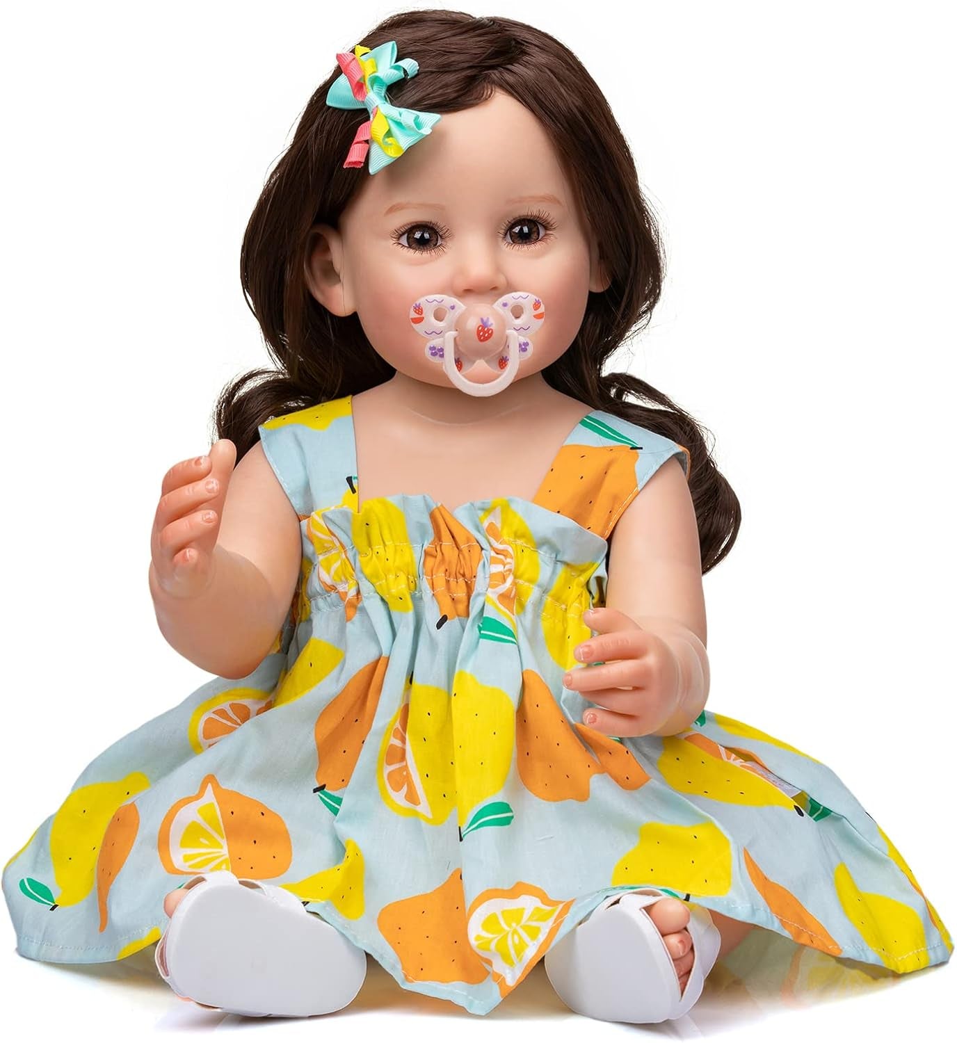 Reborn Toddler Doll Girls Life Size 22Inch Reborn Baby Dolls Silicone Full Body Realistic Fairy Alive Babies Newborn Dolls with Pacifier